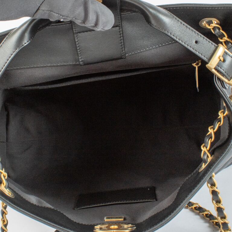 Chanel Black Leather Shopping Bag