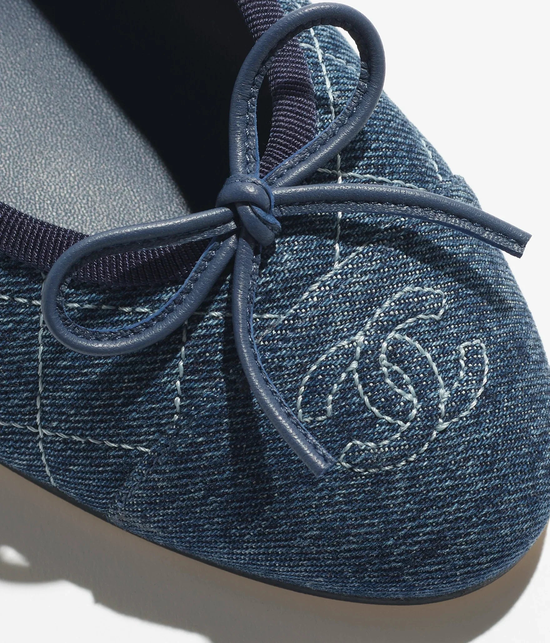Ballet Flats in Tweed and Fabric Denim