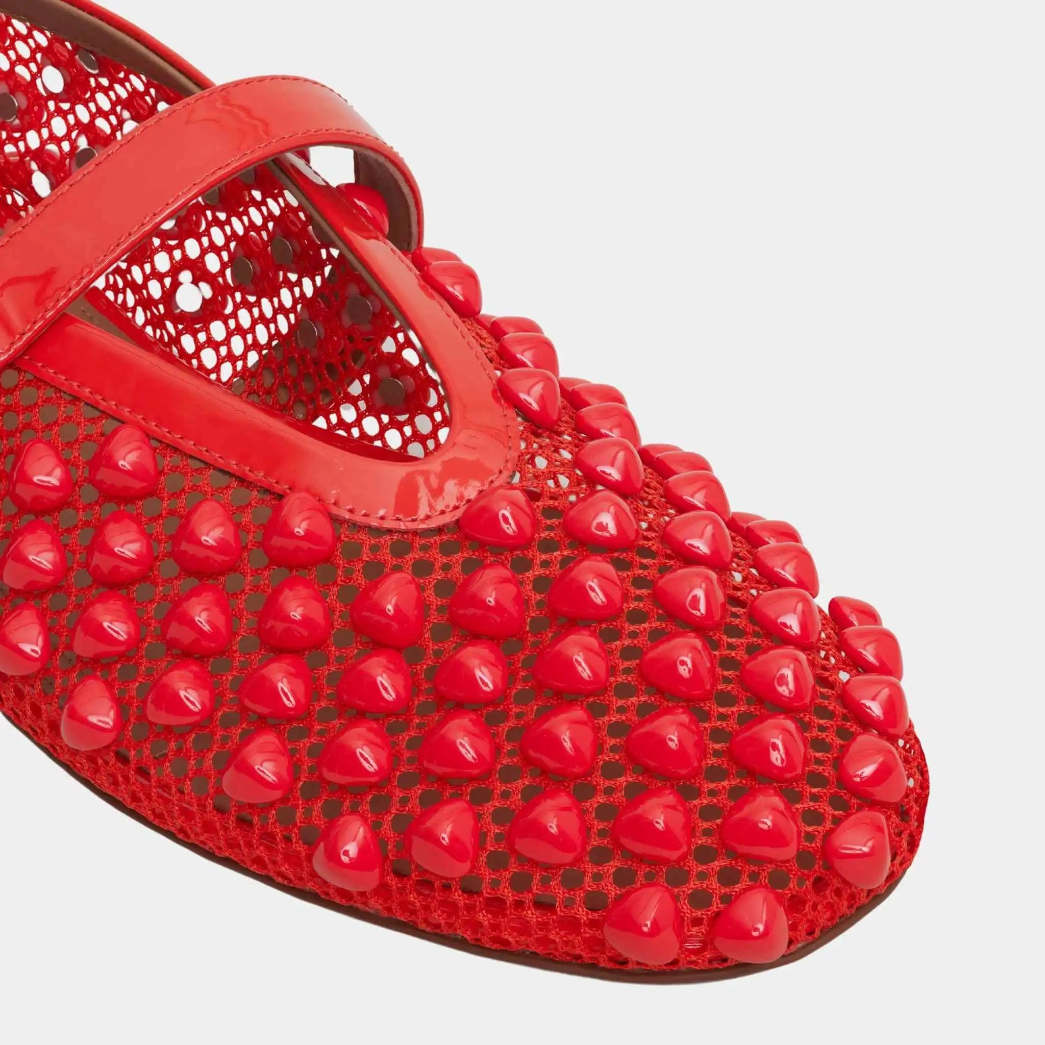 Ballet flats With Studs On Fishnet