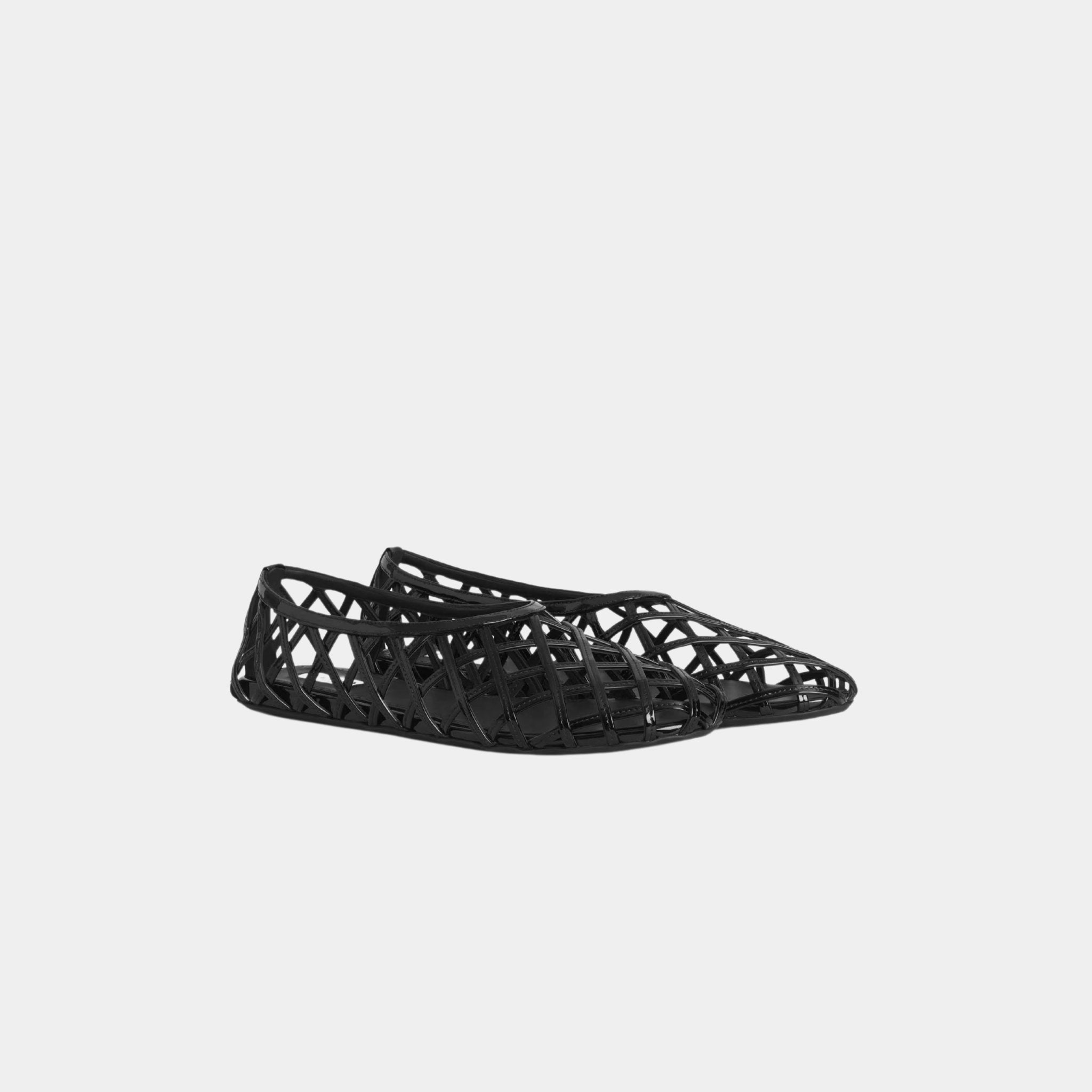 Cage Patent Leather Ballerinas