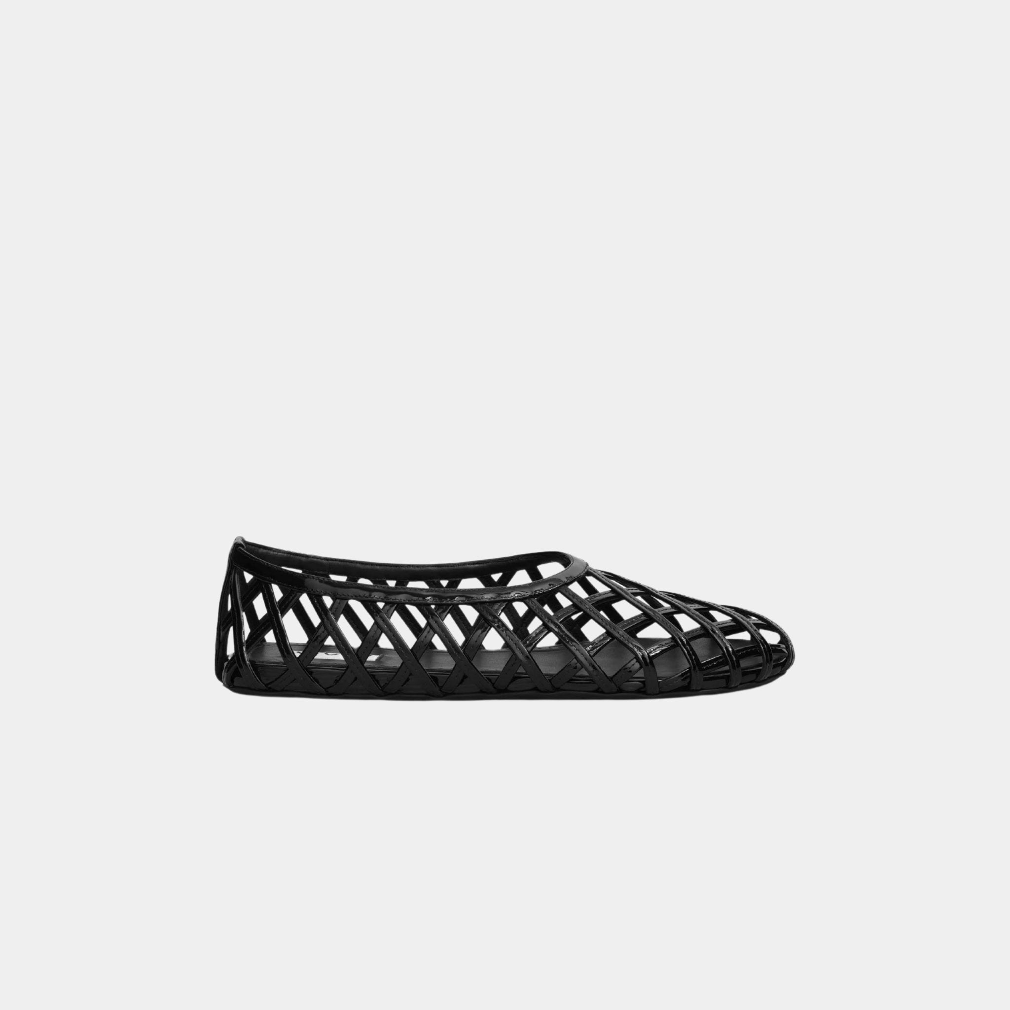 Cage Patent Leather Ballerinas