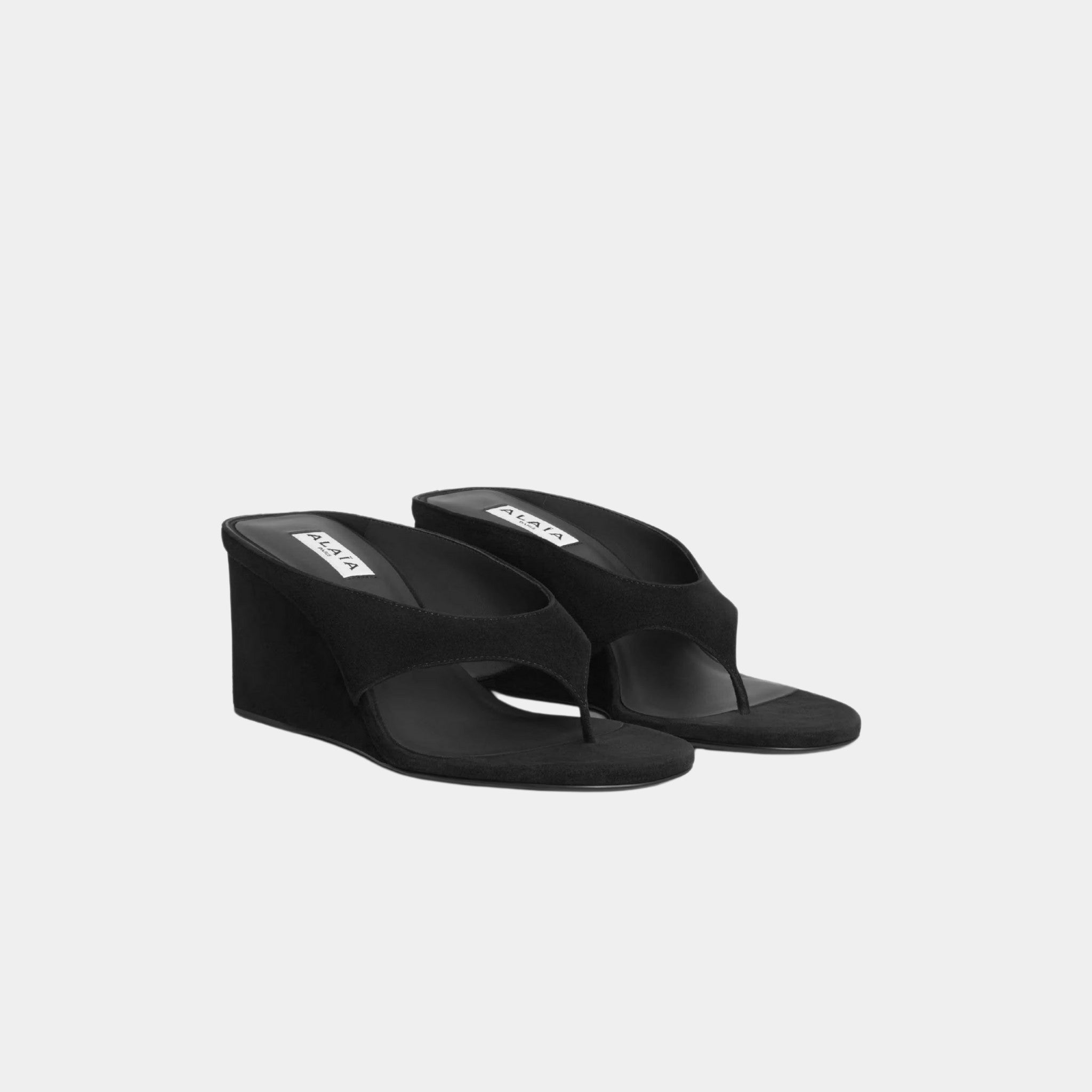 Cube Thong Mules In Suede Goatskin