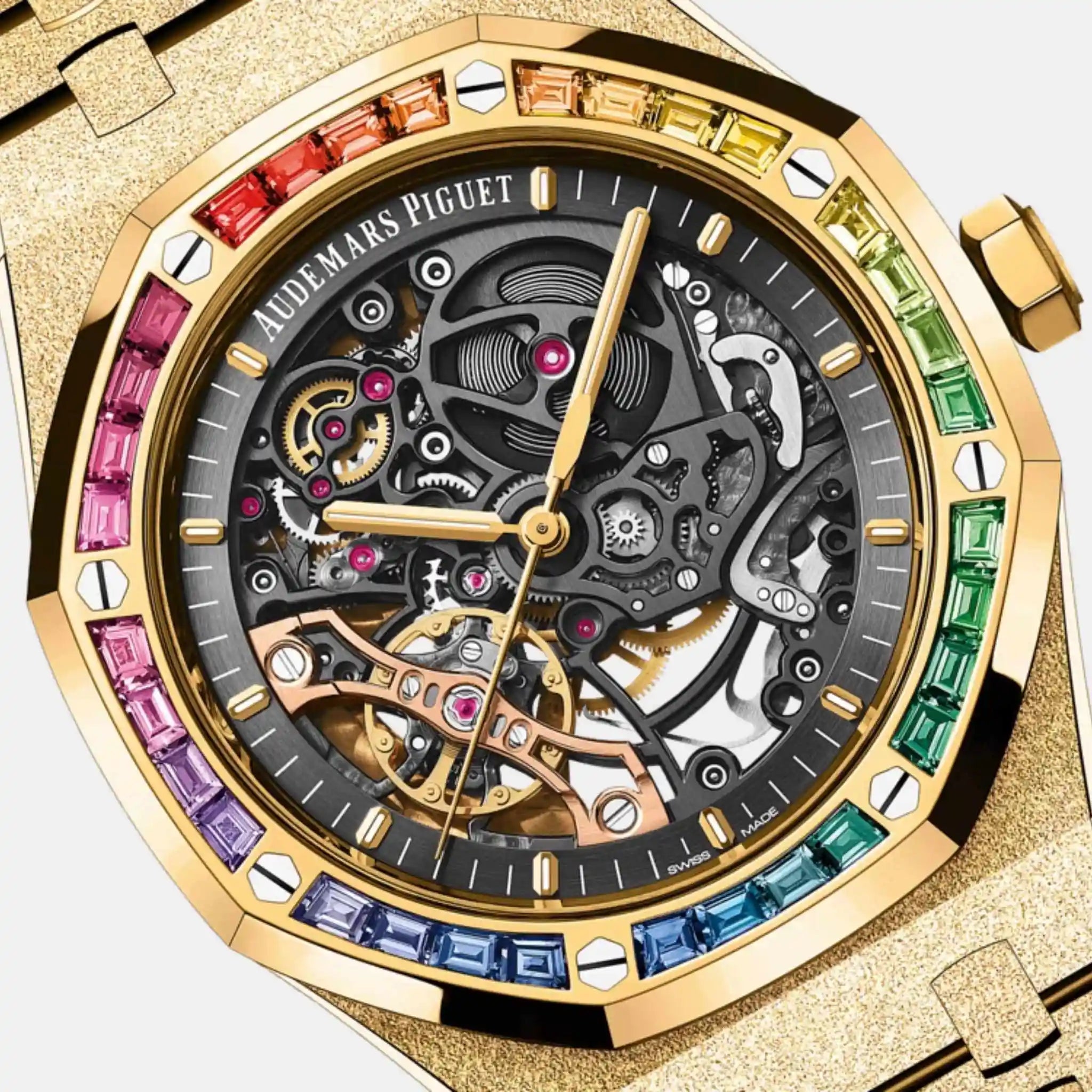 Royal Oak 15412Ba.Yg.1224Ba.01 Yellow Gold Rainbow Gem-Set Bezel