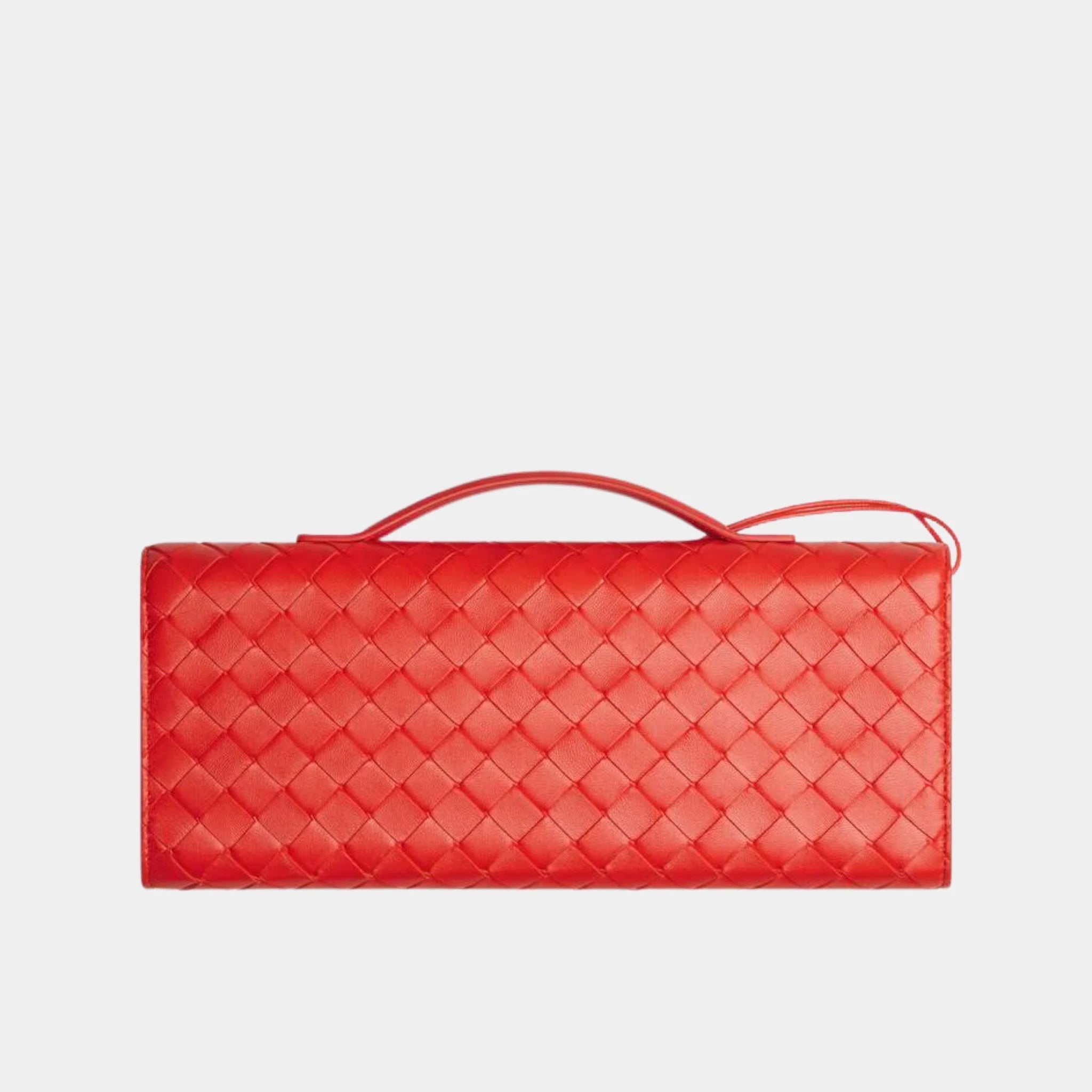 Andiamo Top Handle Clutch Intrecciato Leather