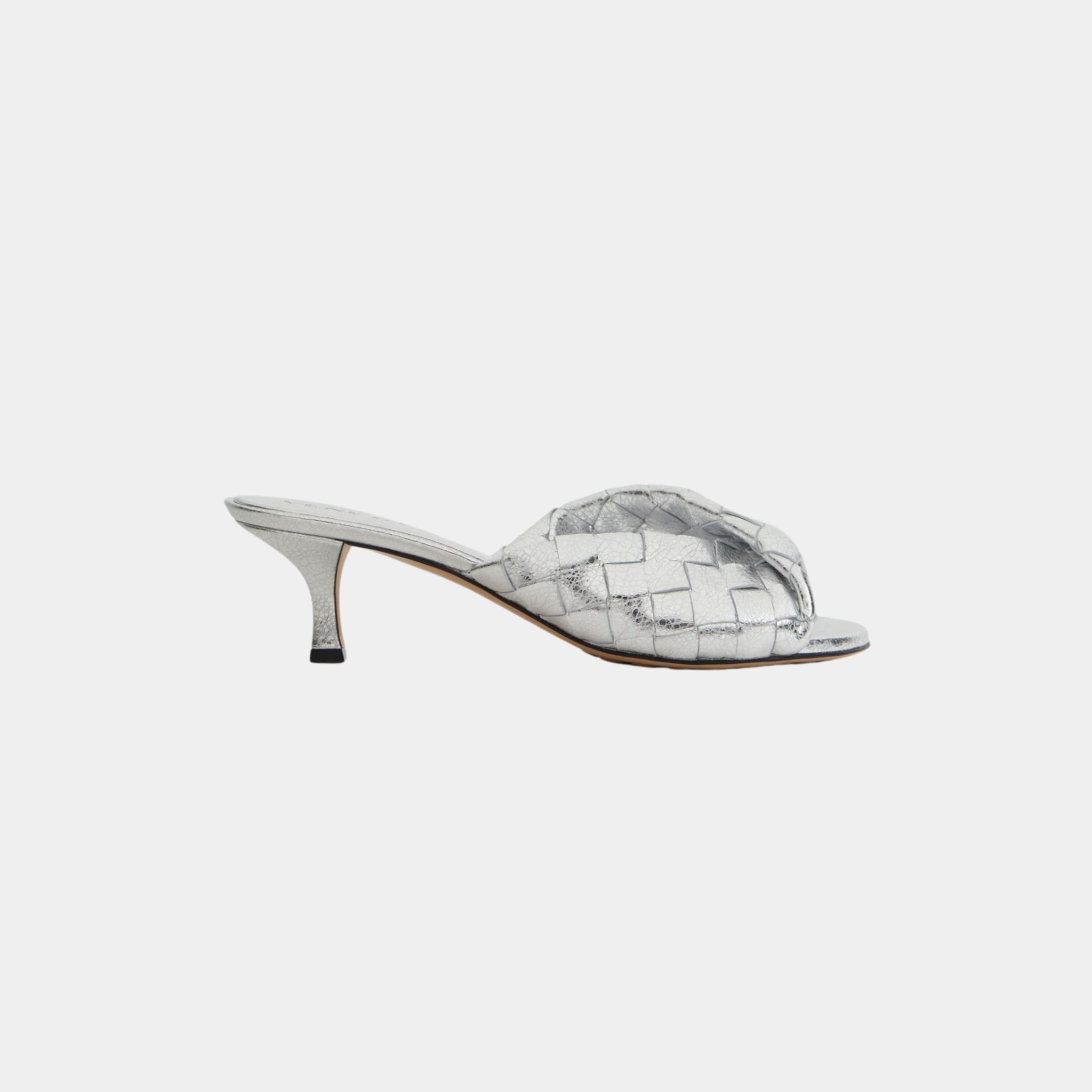 Blink Kitten Heel Mule Intrecciato Laminated Leather