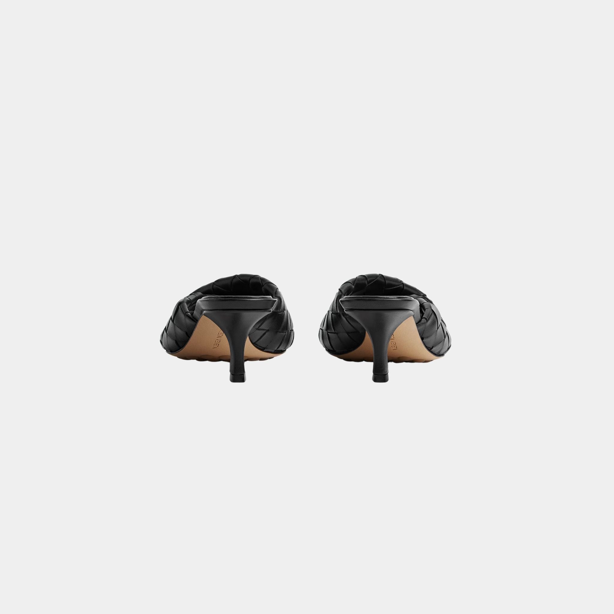 Blink Mule with Folded Detail in Intrecciato Leather