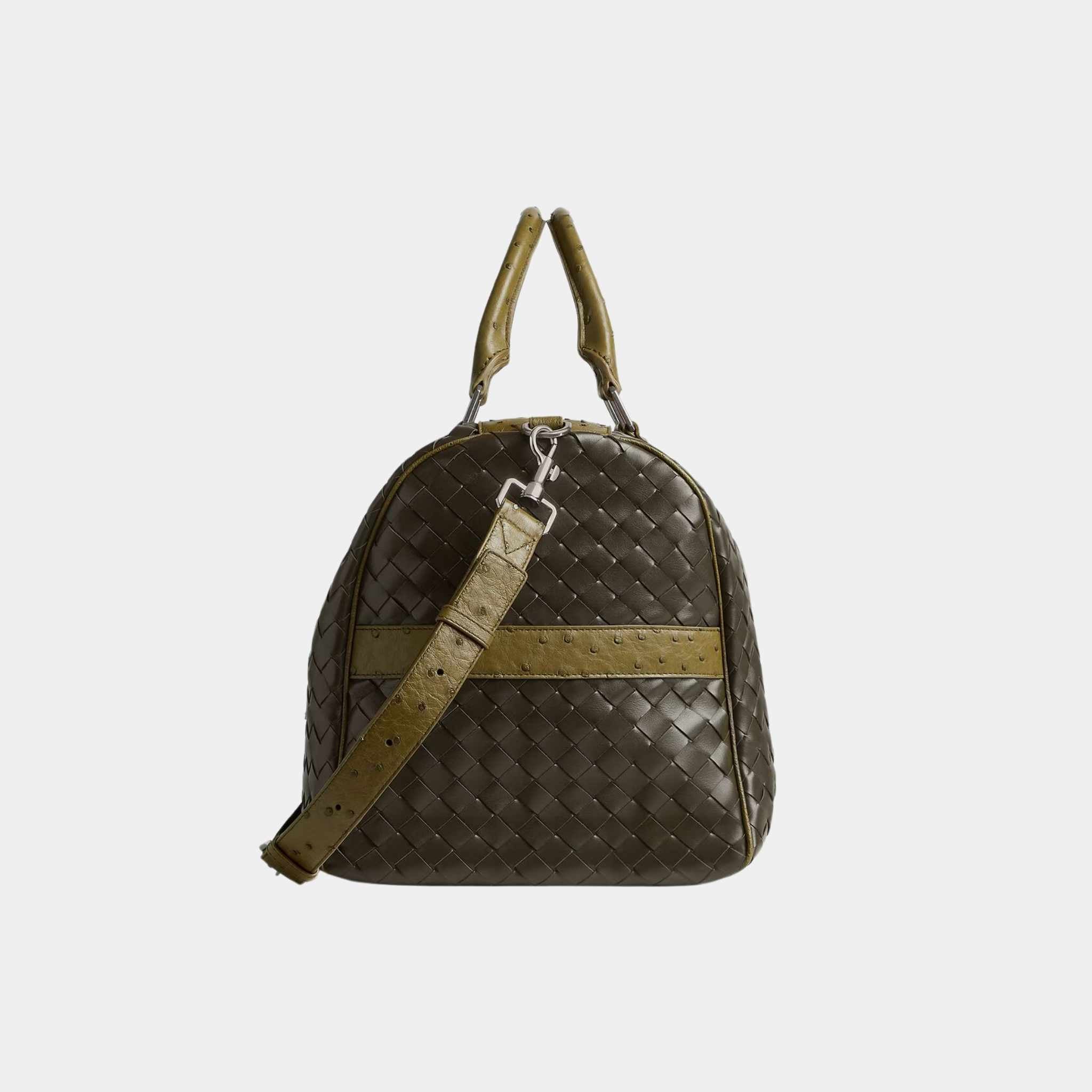 Cabin Duffle Intrecciato Leather With Ostrich Trims