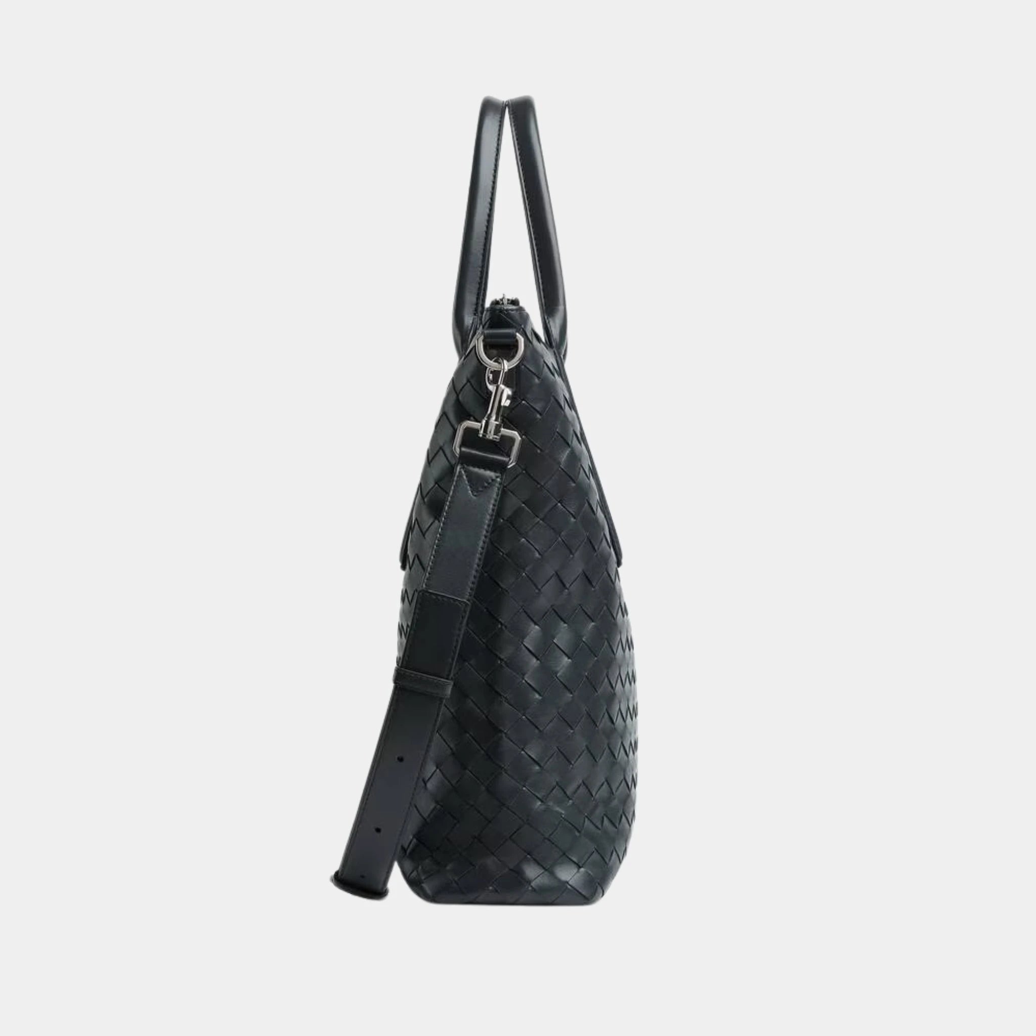 Intrecciato Zipped North South Tote Bag