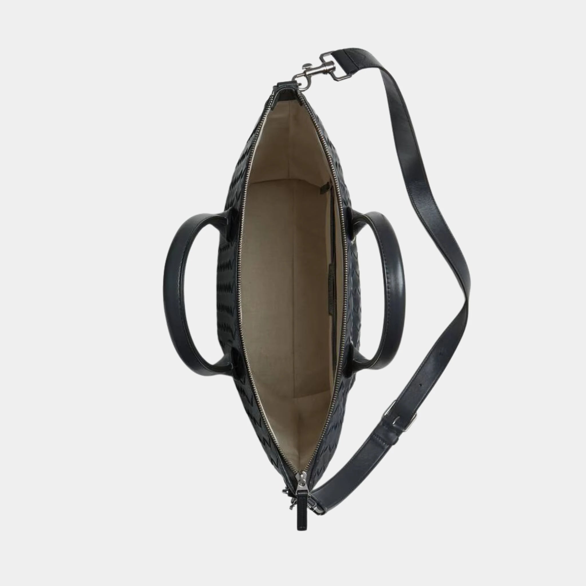 Intrecciato Zipped North South Tote Bag
