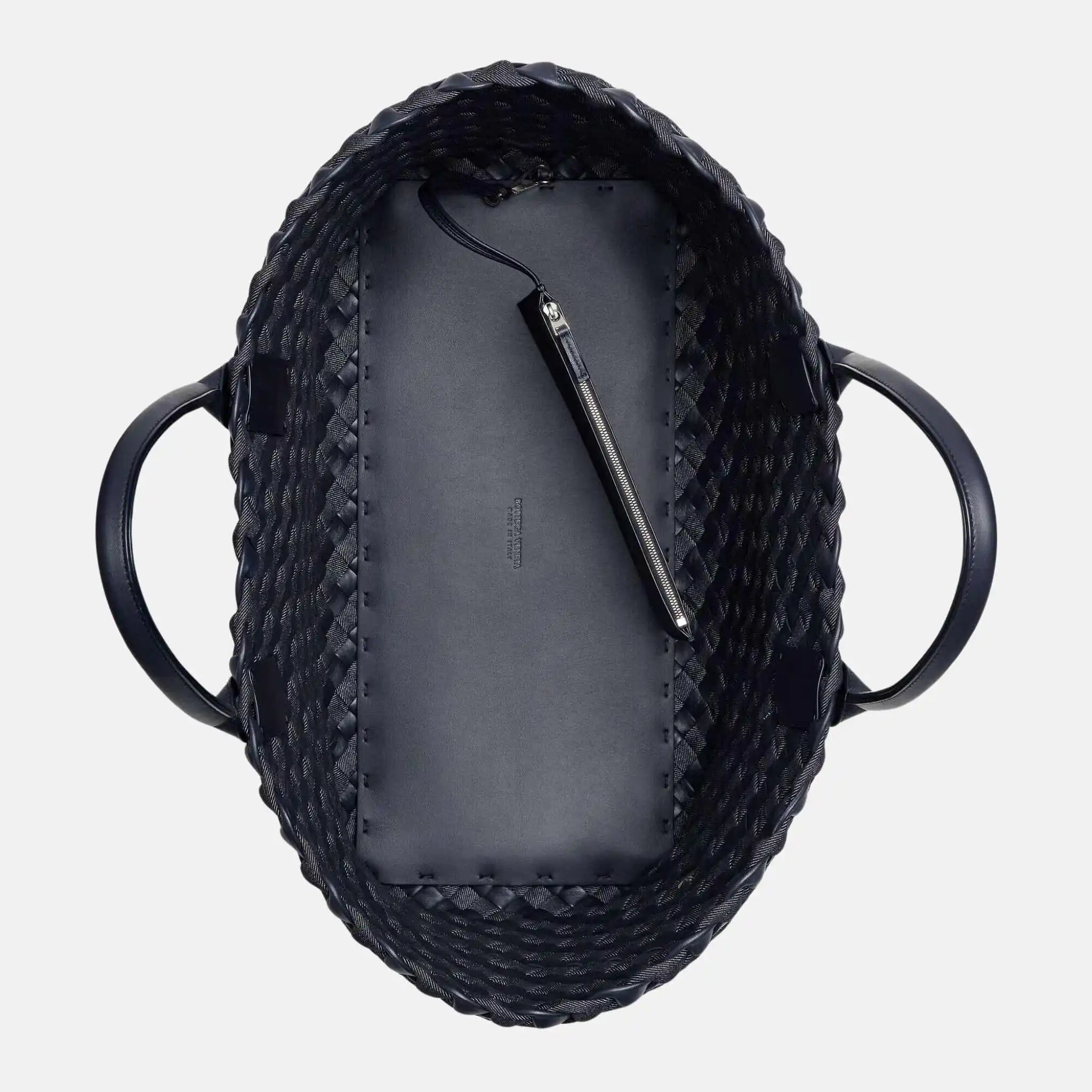 Large Cabat Tote in Intreccio Padded Nappa & Denim