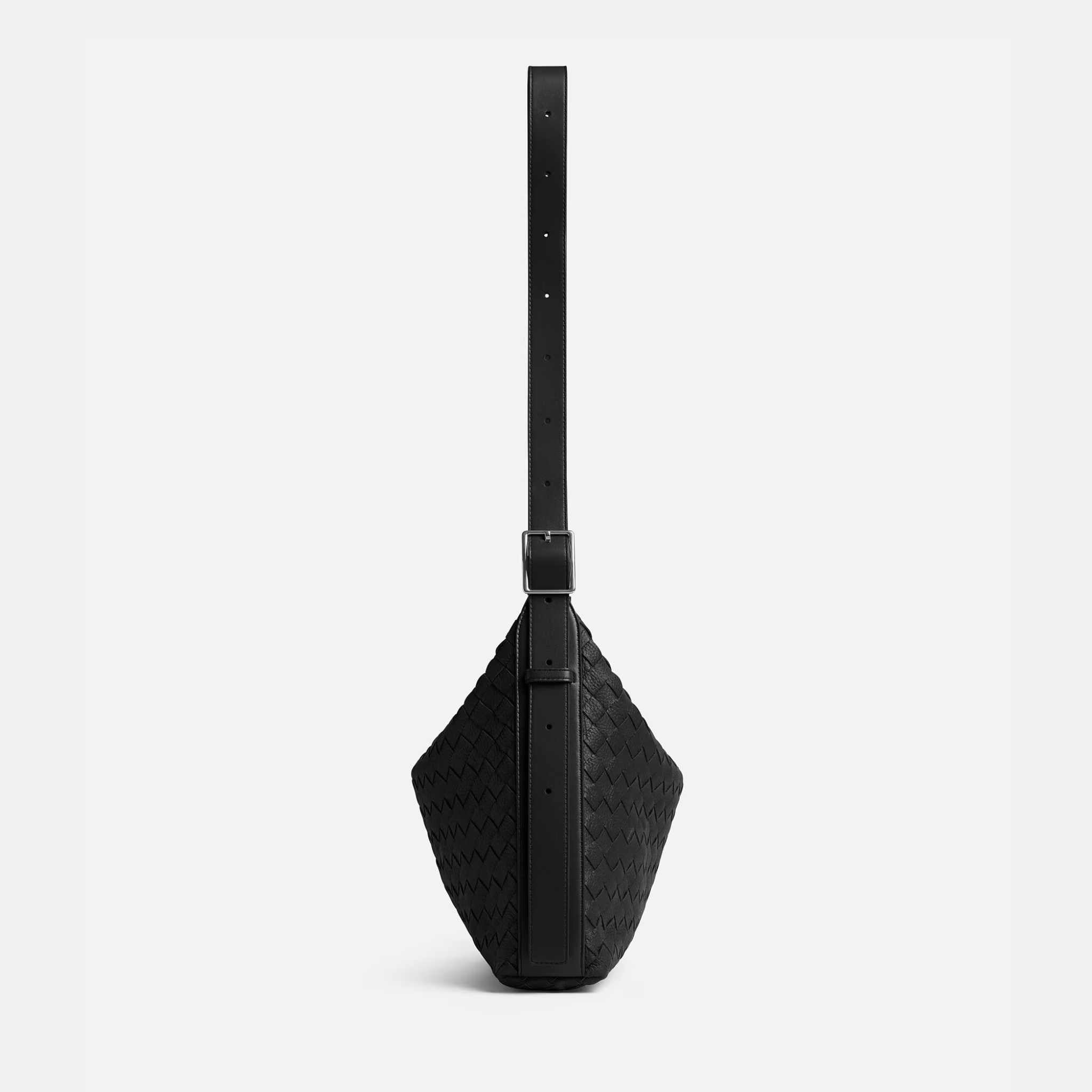 Small Traveler Hobo Bag In Intrecciato Deer Skin