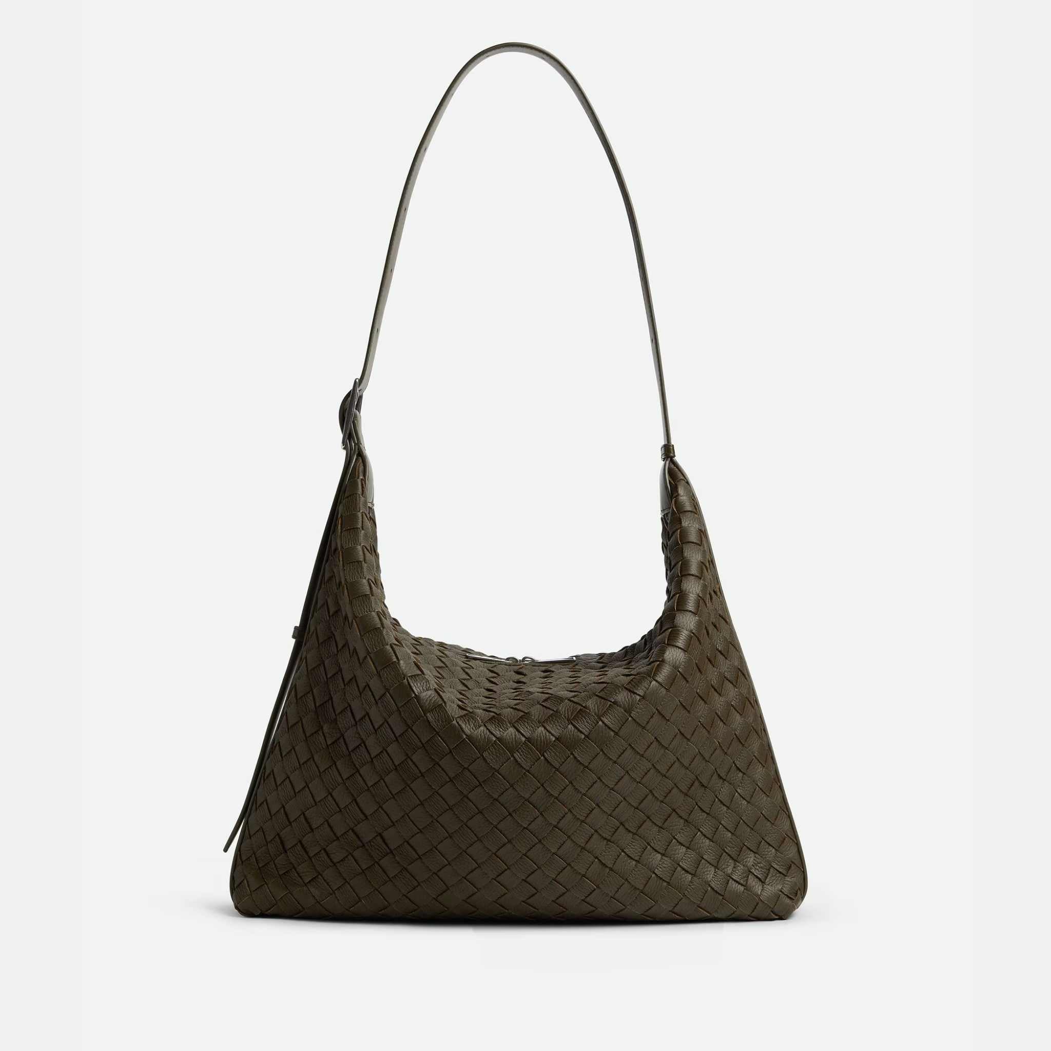 Traveler Hobo bag In Intrecciato Deer Skin