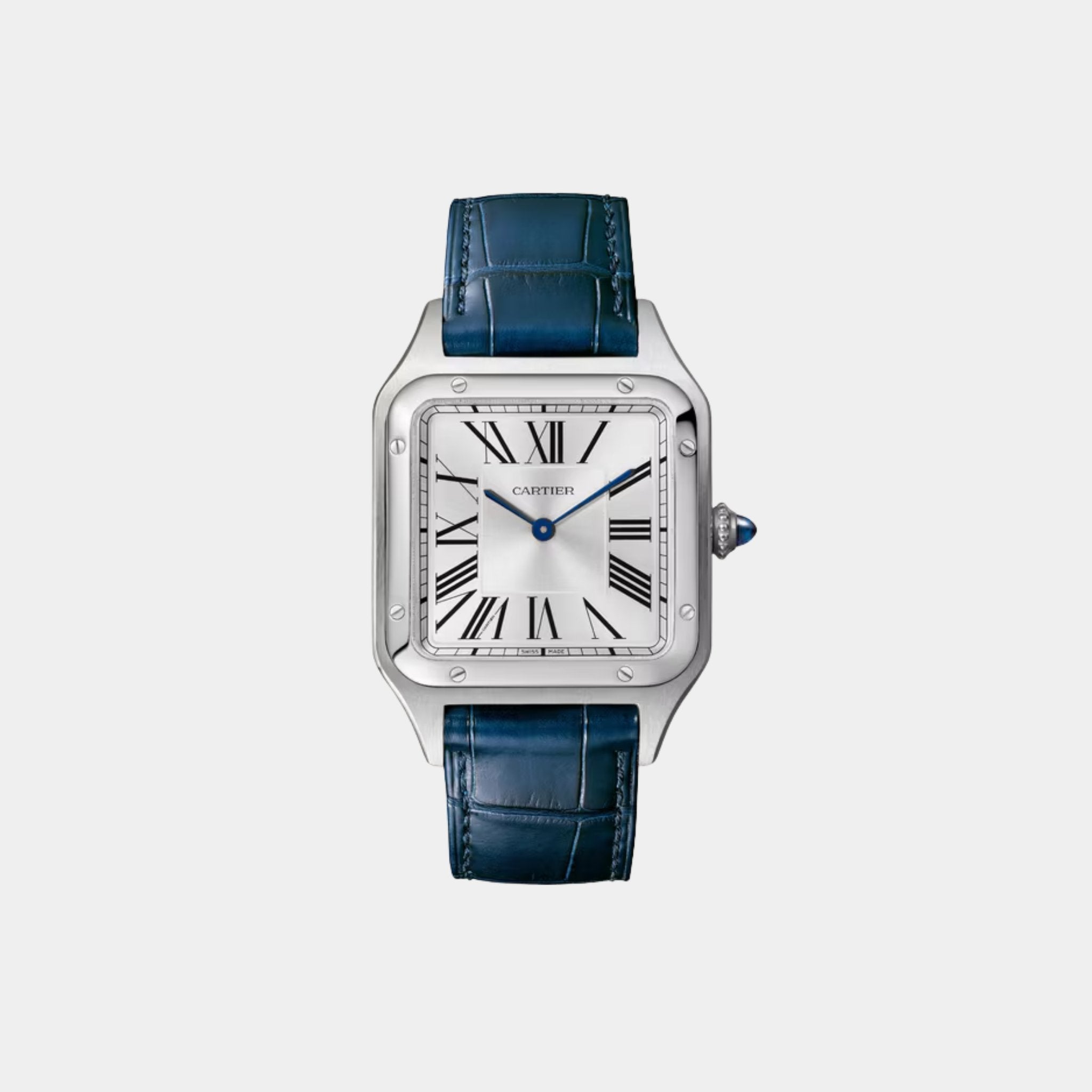Santos-Dumont Steel - Leather 38x27.5mm WSSA0023