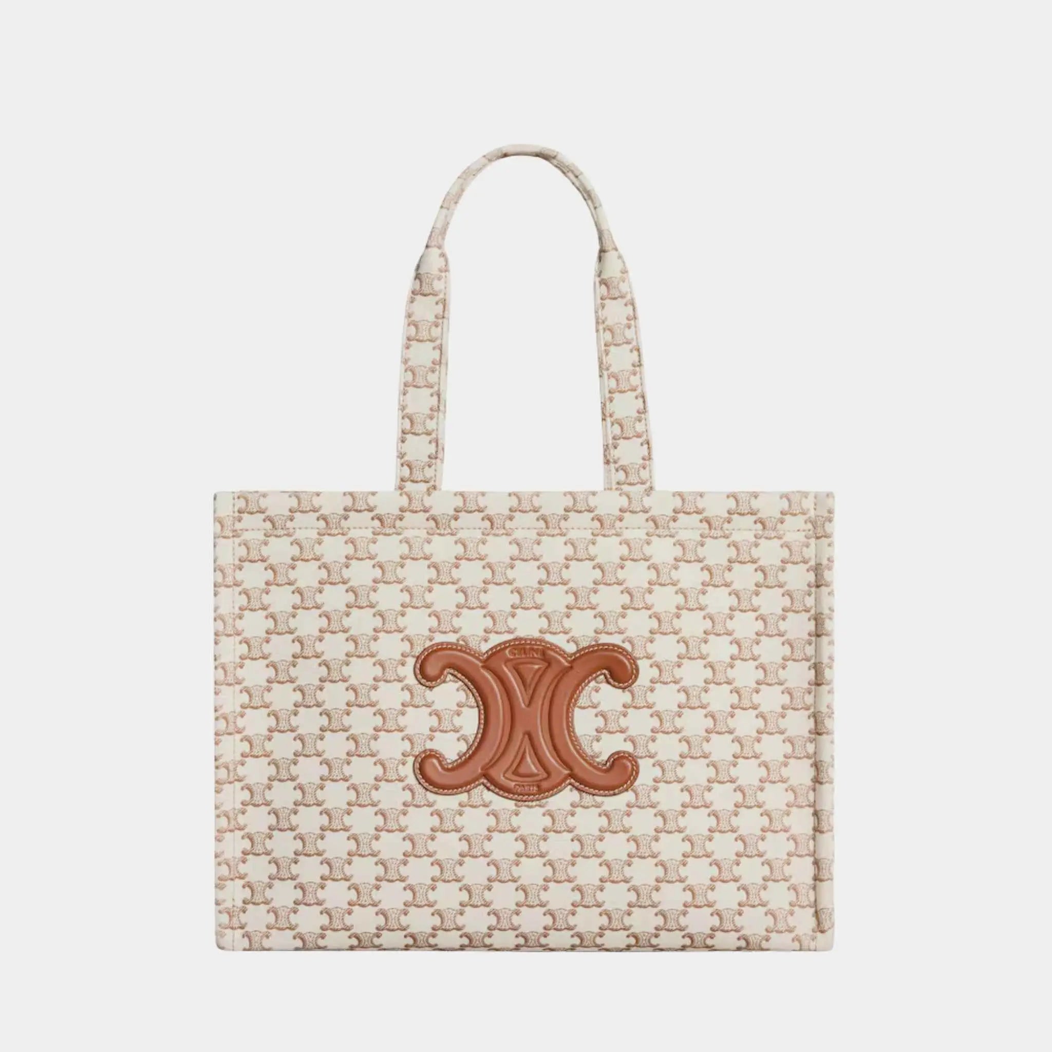 Large Cabas Thais Textile with Triomphe Print & Calfskin