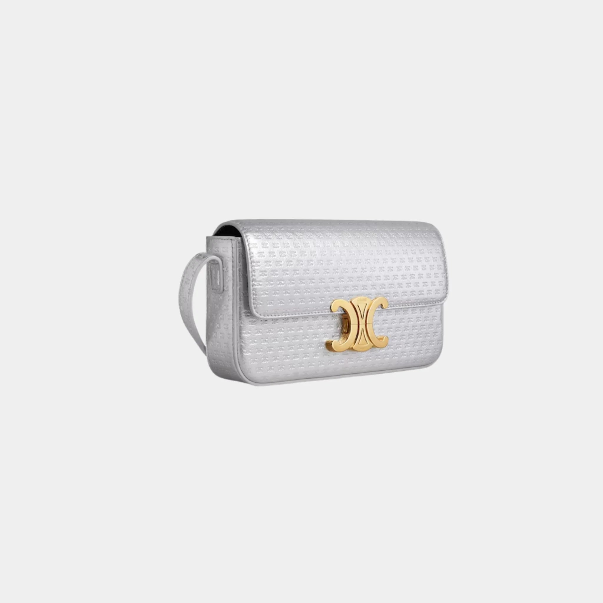 Shoulder Bag Claude in Laminated Calfskin with Triomphe All-over
