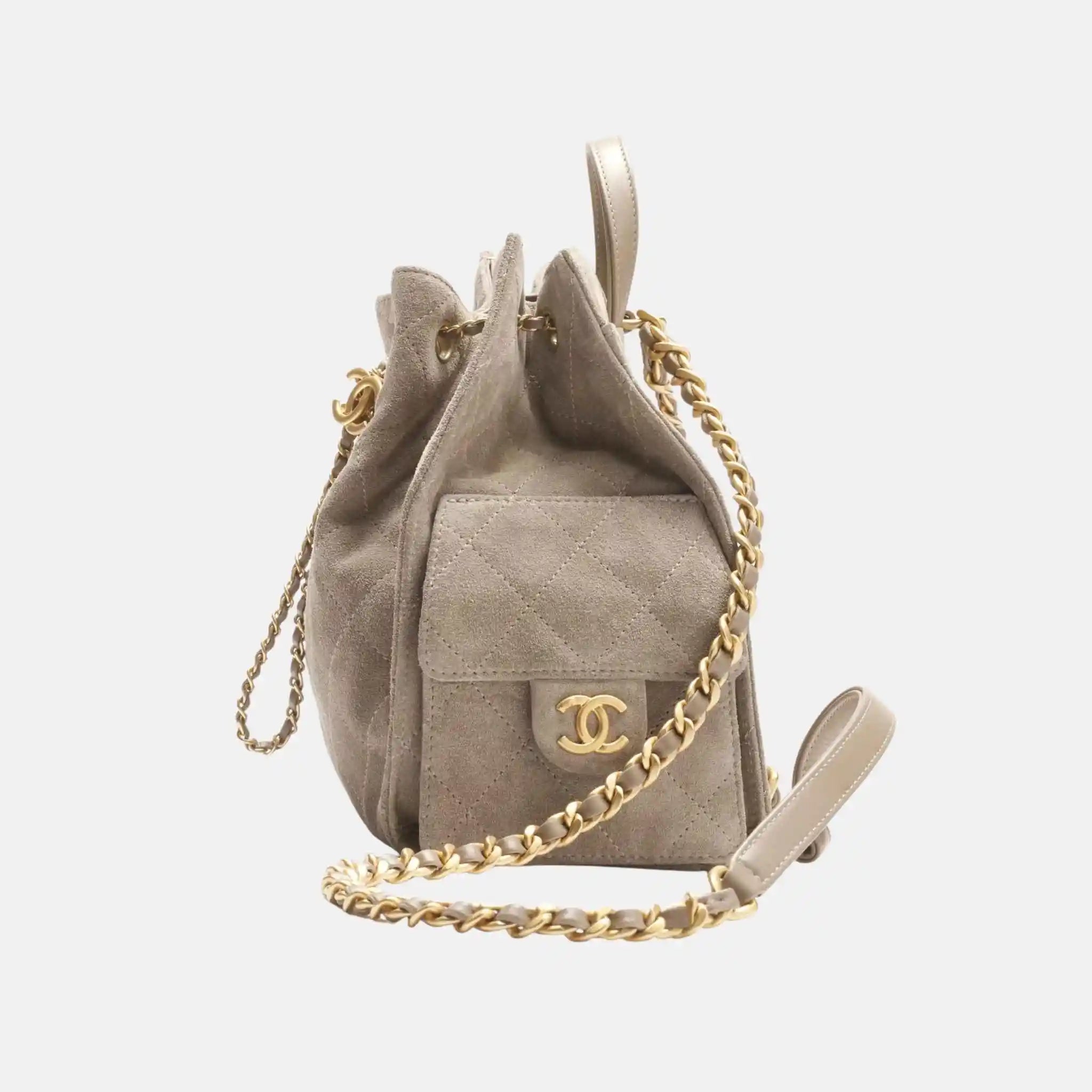 25 Medium Backpack Suede Calfskin Dark Grey Fall Winter Collection
