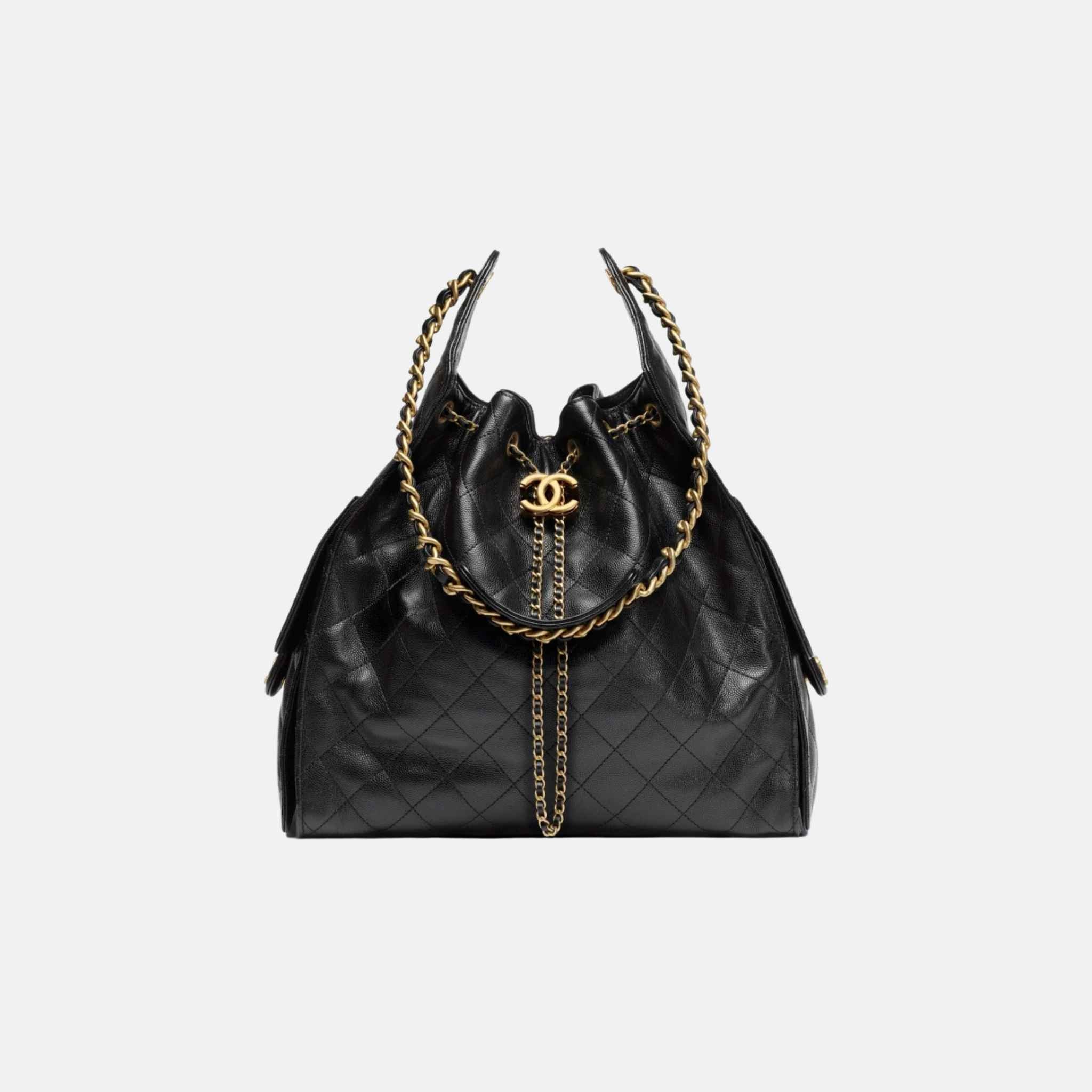 25 Medium Handbag Grained Calfskin And Gold-Tone Metal