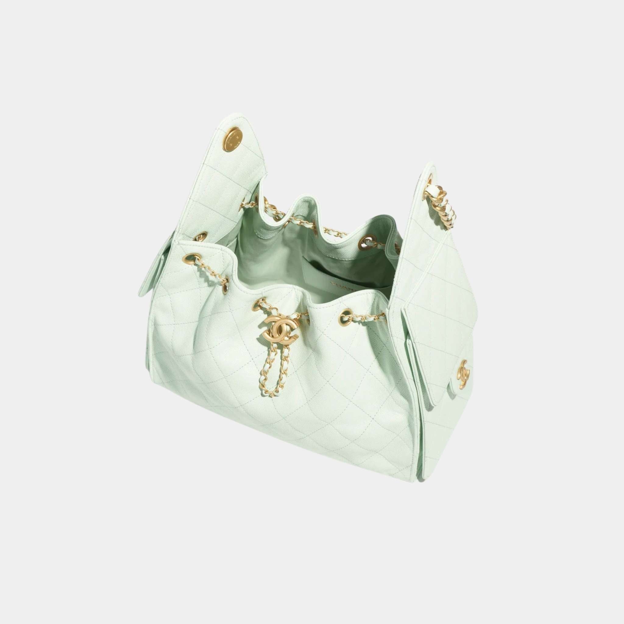 25 Small Handbag Grained Calfskin And Gold-Tone Metal