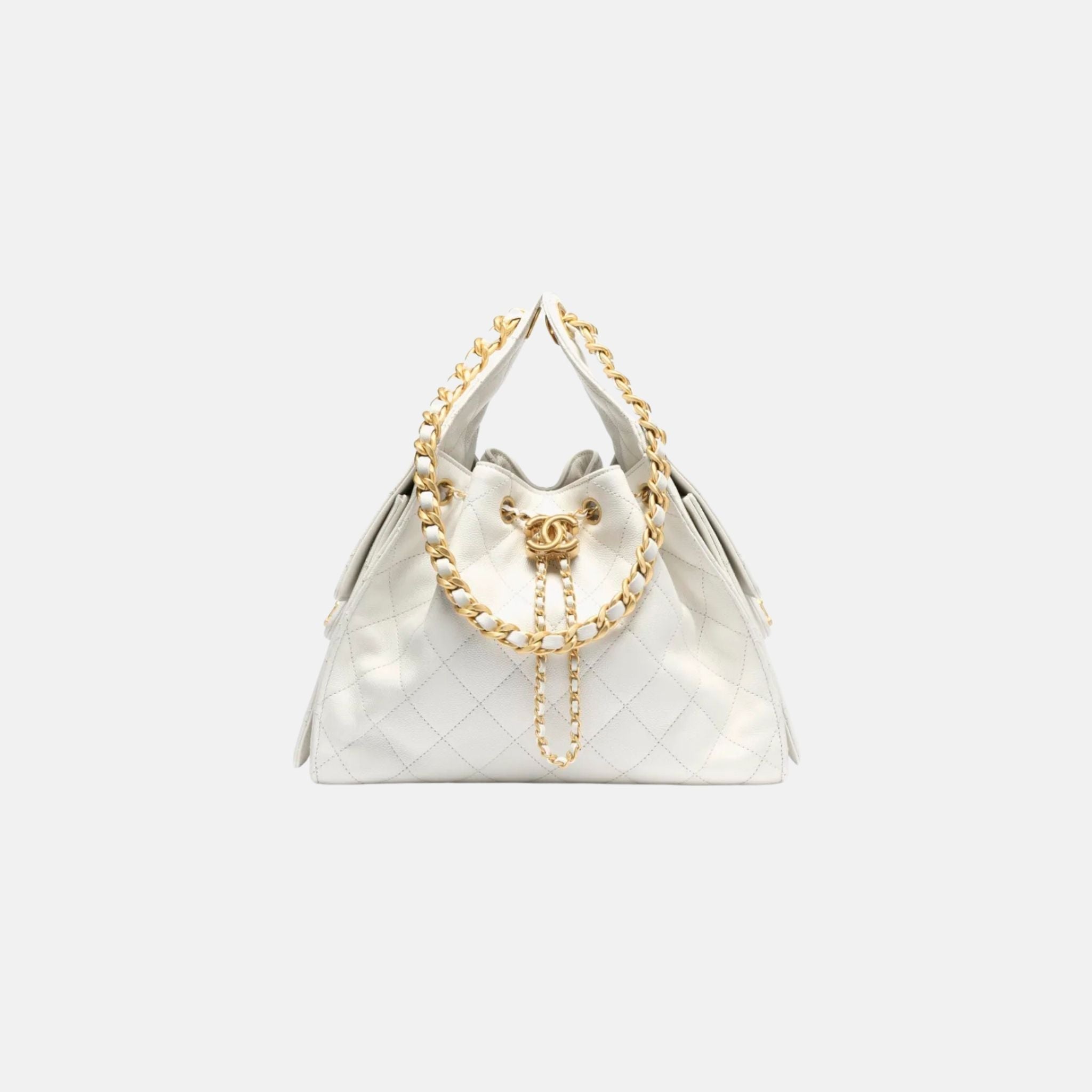 25 Small Handbag Grained Calfskin And Gold-Tone Metal
