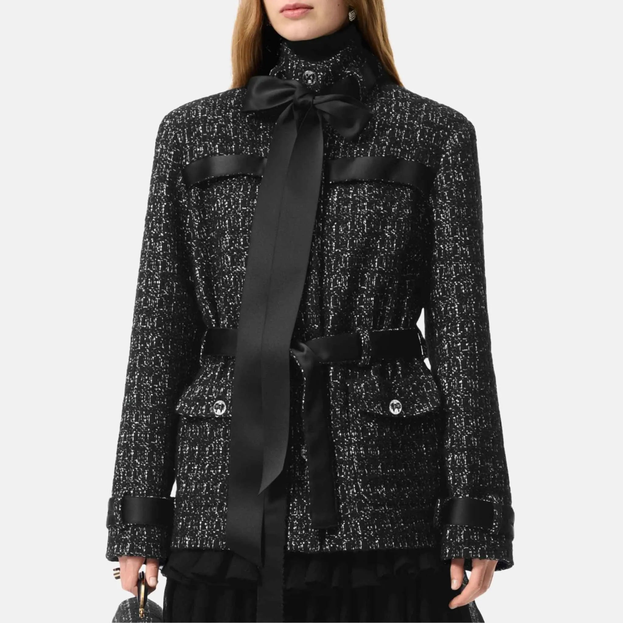 Belted Jacket Cashmere Tweed