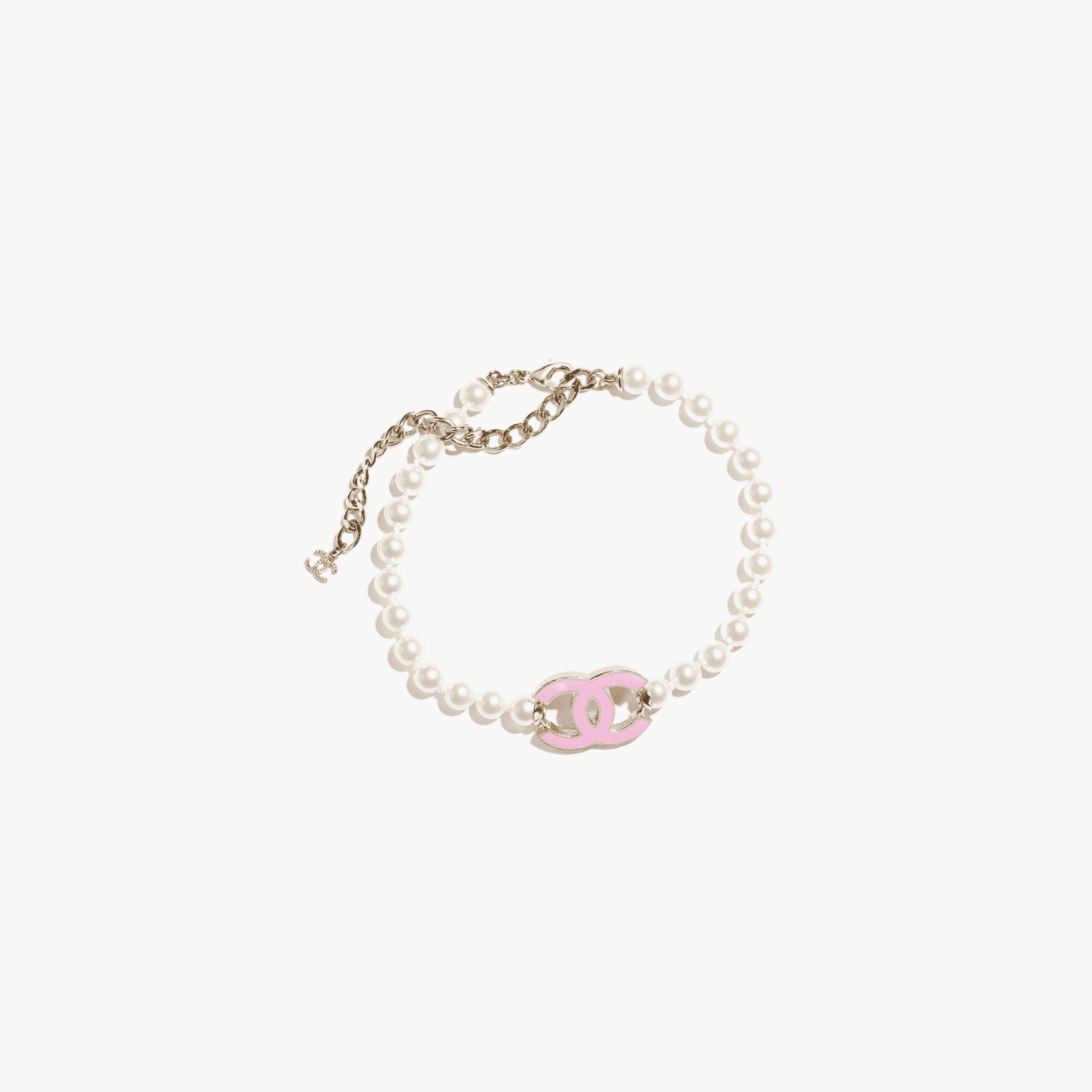 Choker Metal Glass Pearls Resin