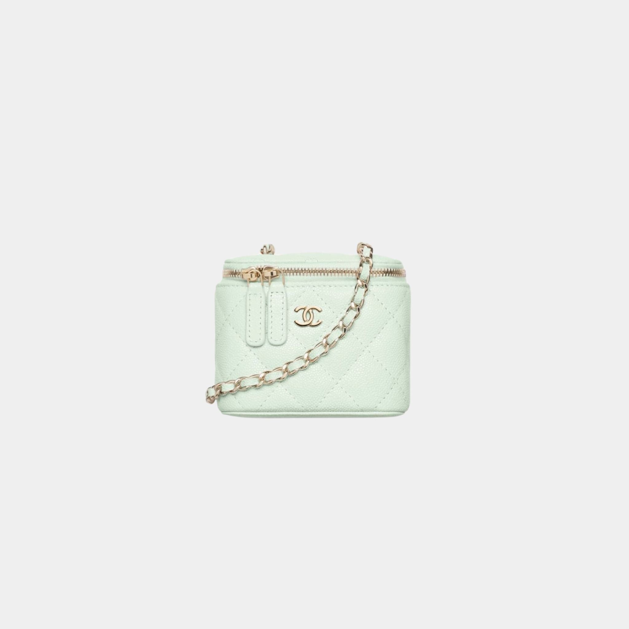 Classic Small Vanity With Chain in Grained Shiny Calfskin