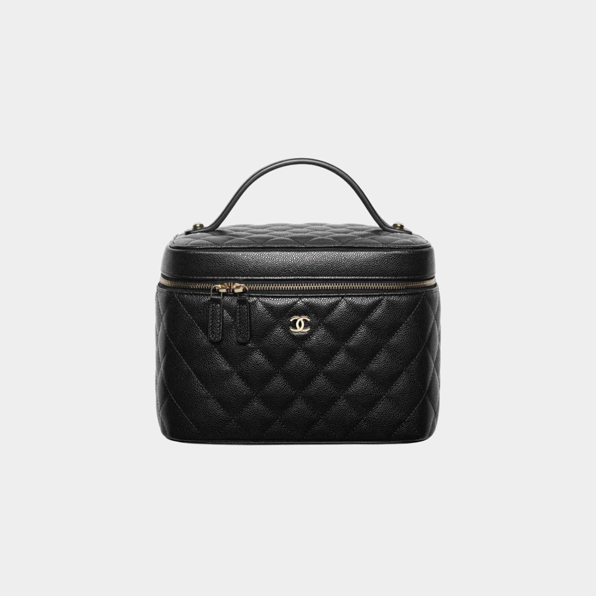Classic Vanity Pouch in Grained Shiny Calfskin