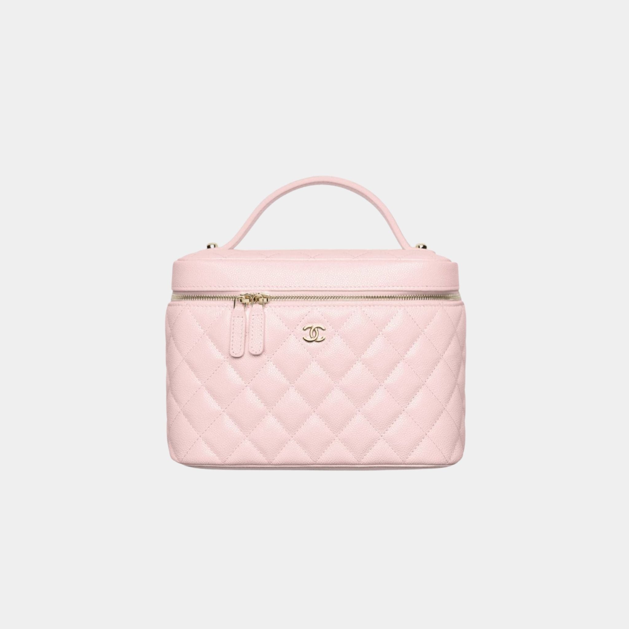 Classic Vanity Pouch in Grained Shiny Calfskin