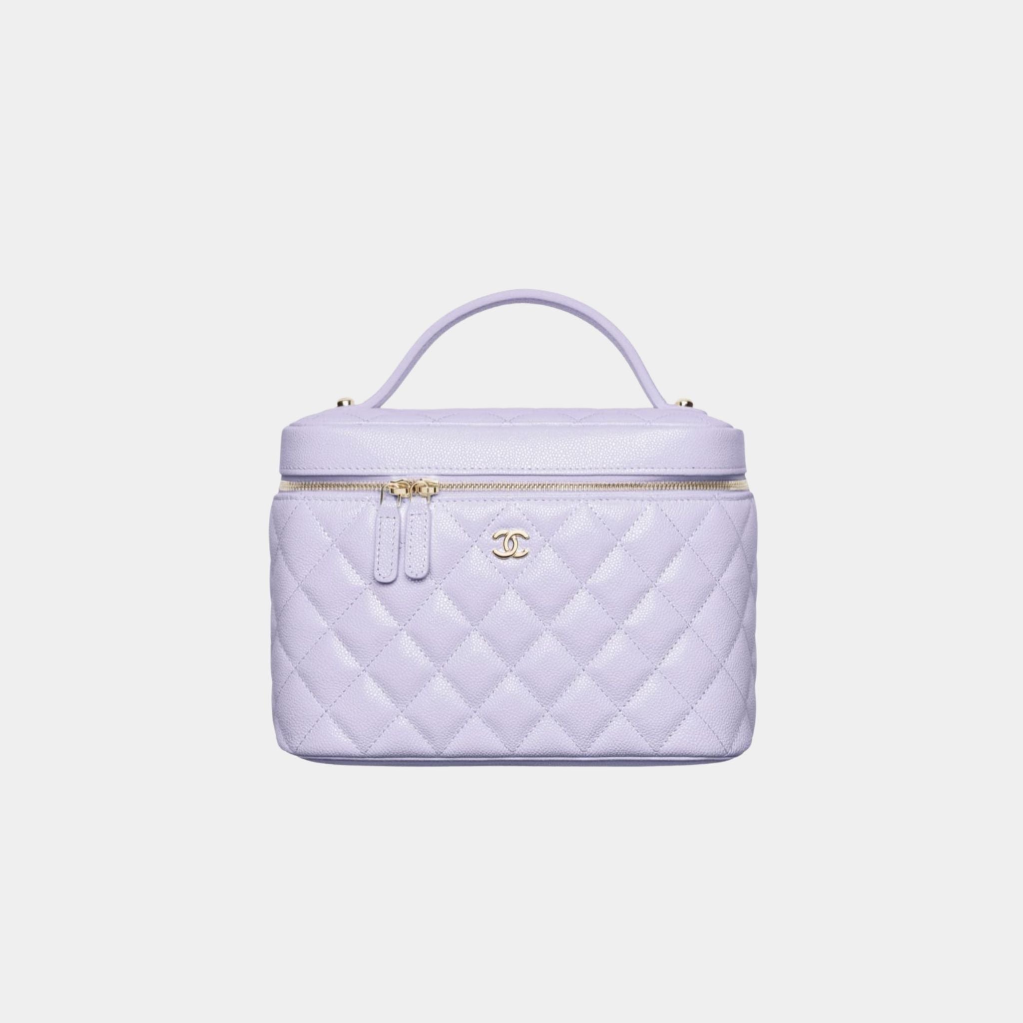 Classic Vanity Pouch in Grained Shiny Calfskin