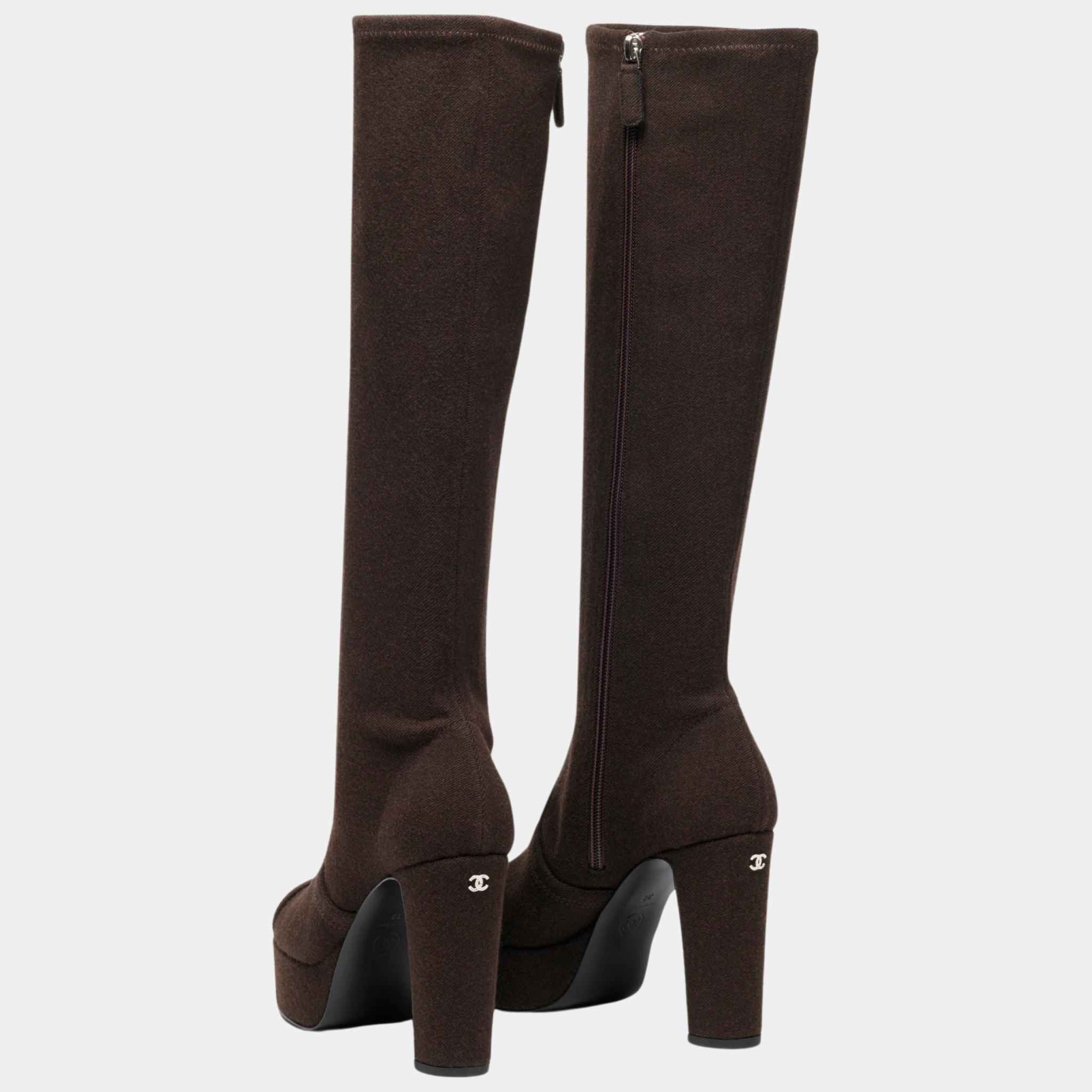 High Boots Fabric Brown