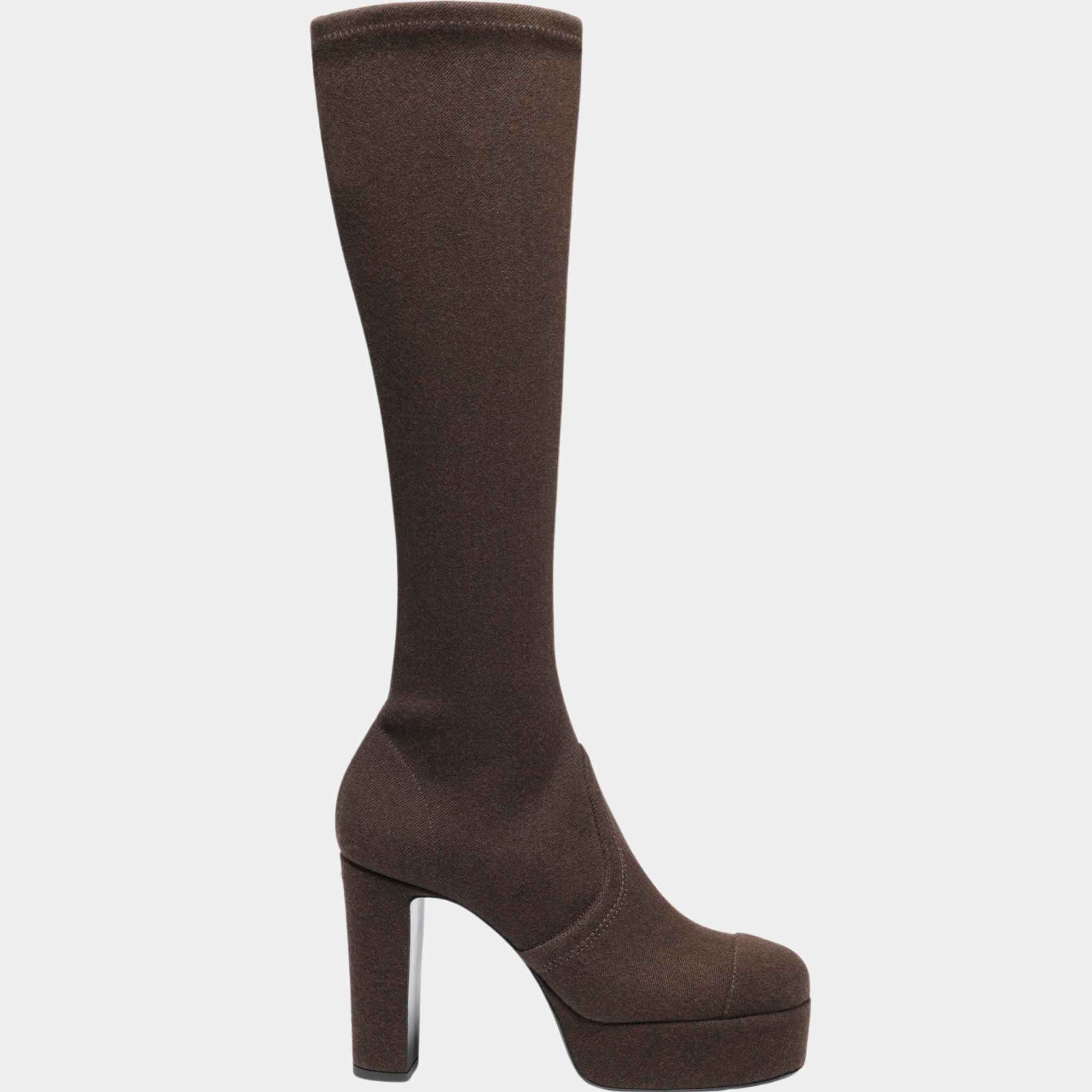High Boots Fabric Brown