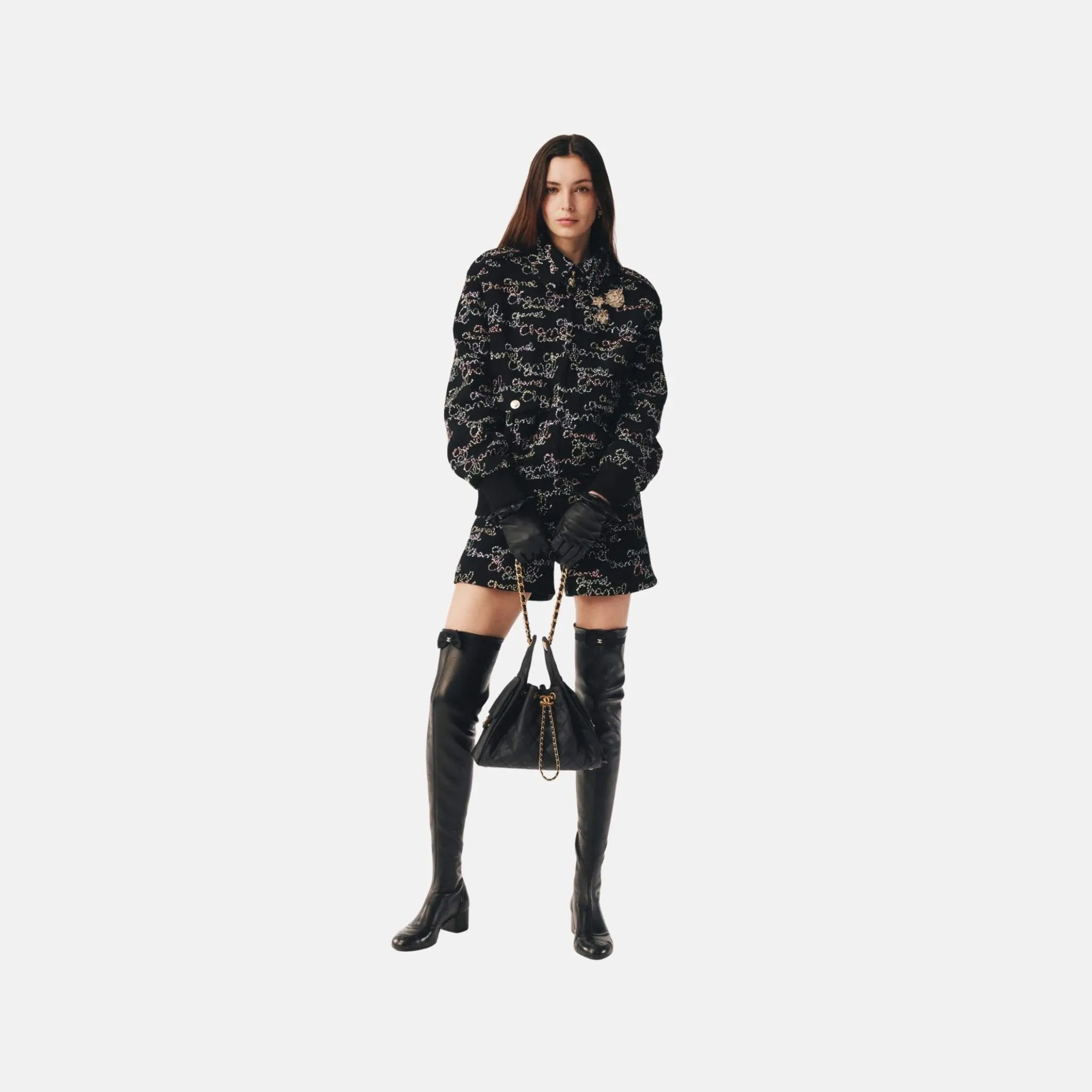 Jacket in Embroidered Wool Crepe