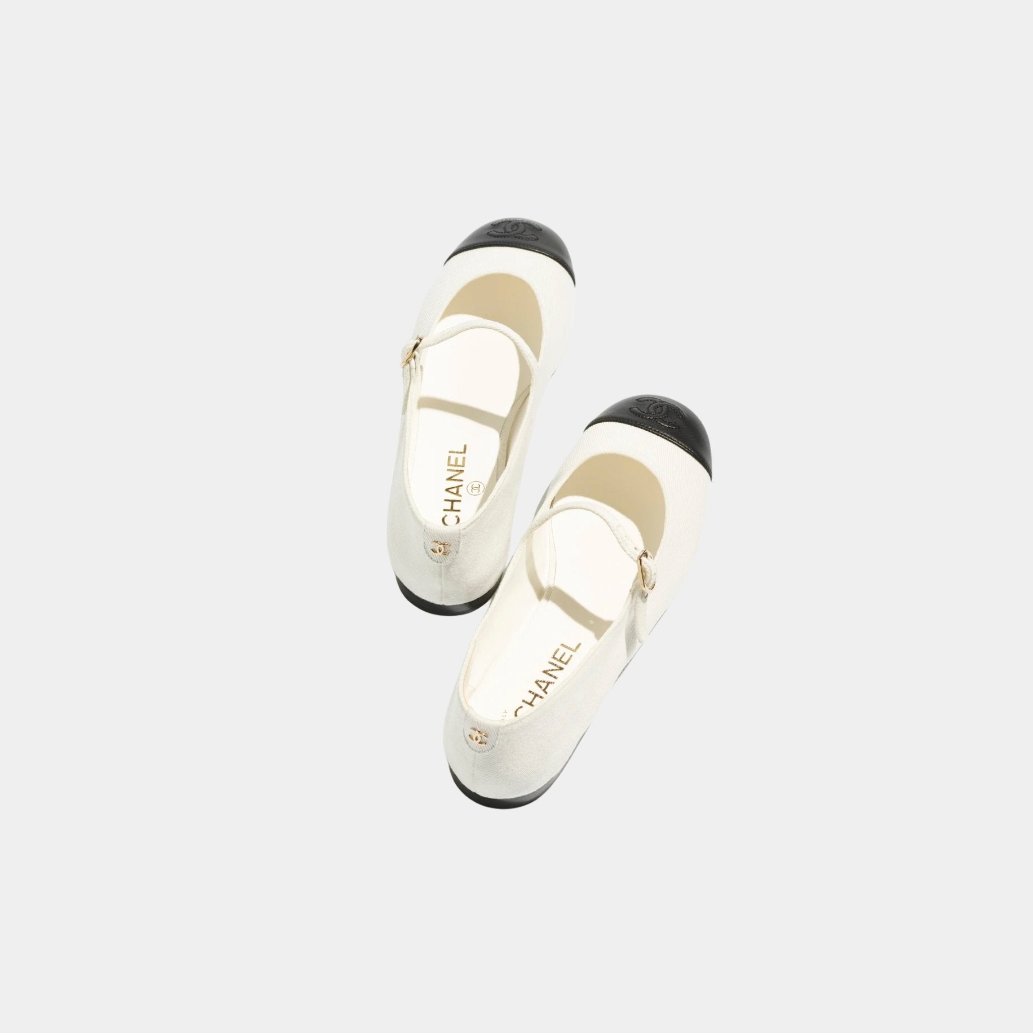 Mary Janes Cotton And Lambskin In White and Black