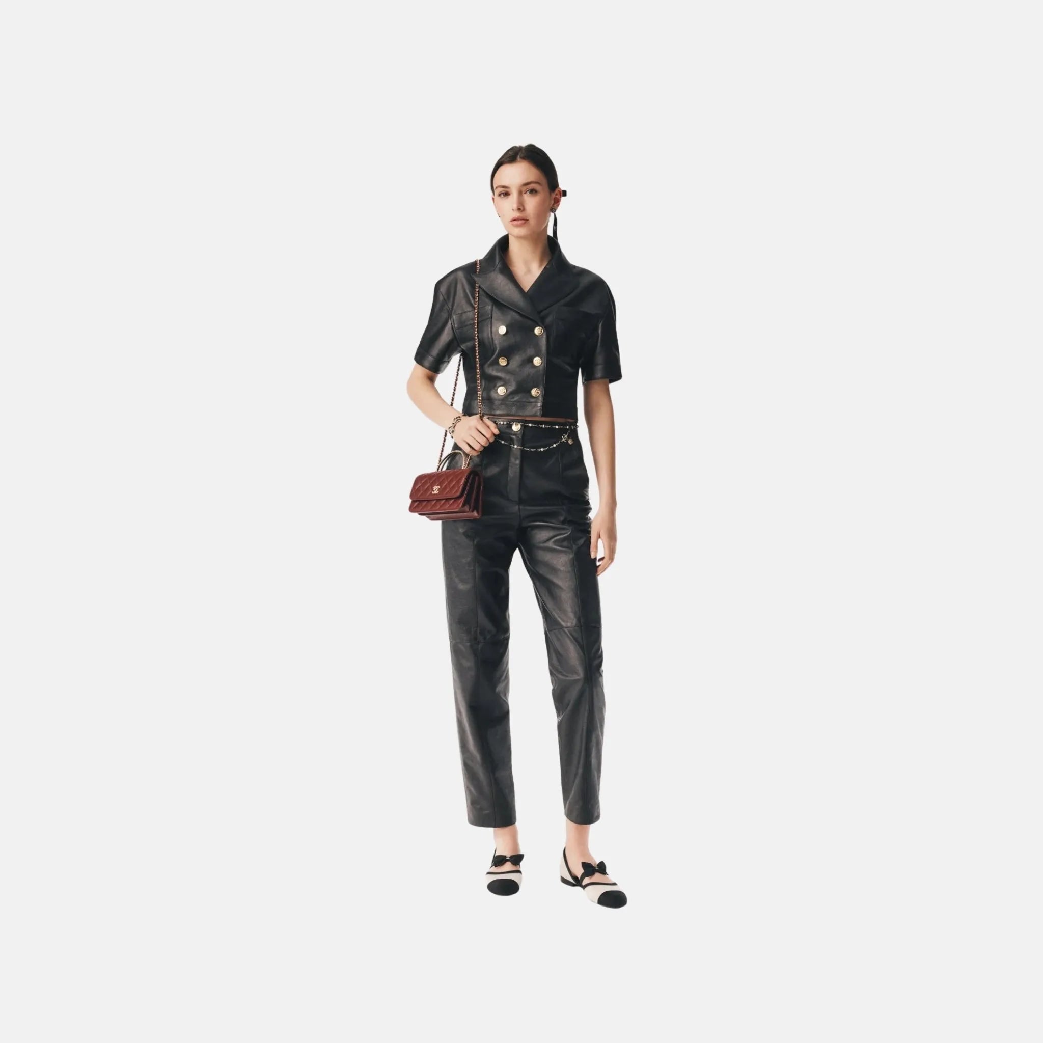 Pants in Black Lambskin
