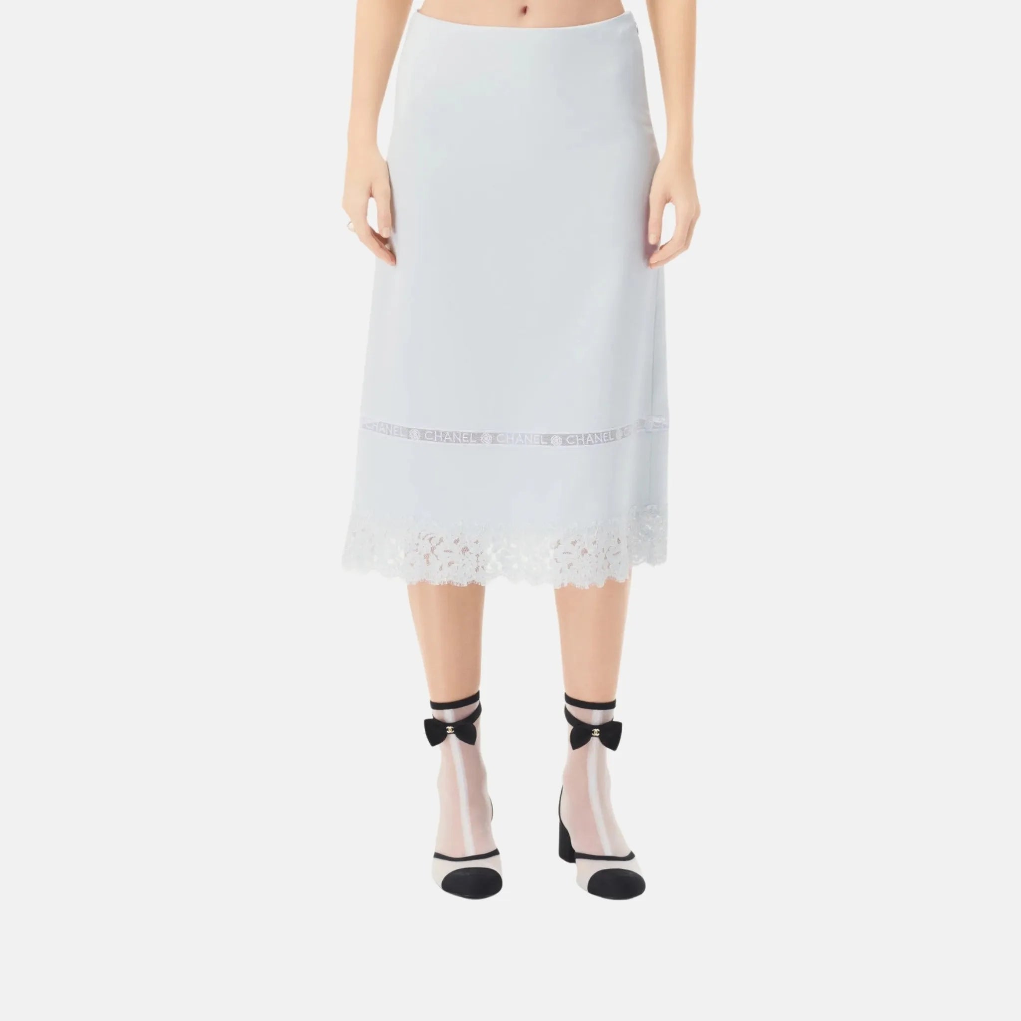 Skirt in Silk Satin and Lace