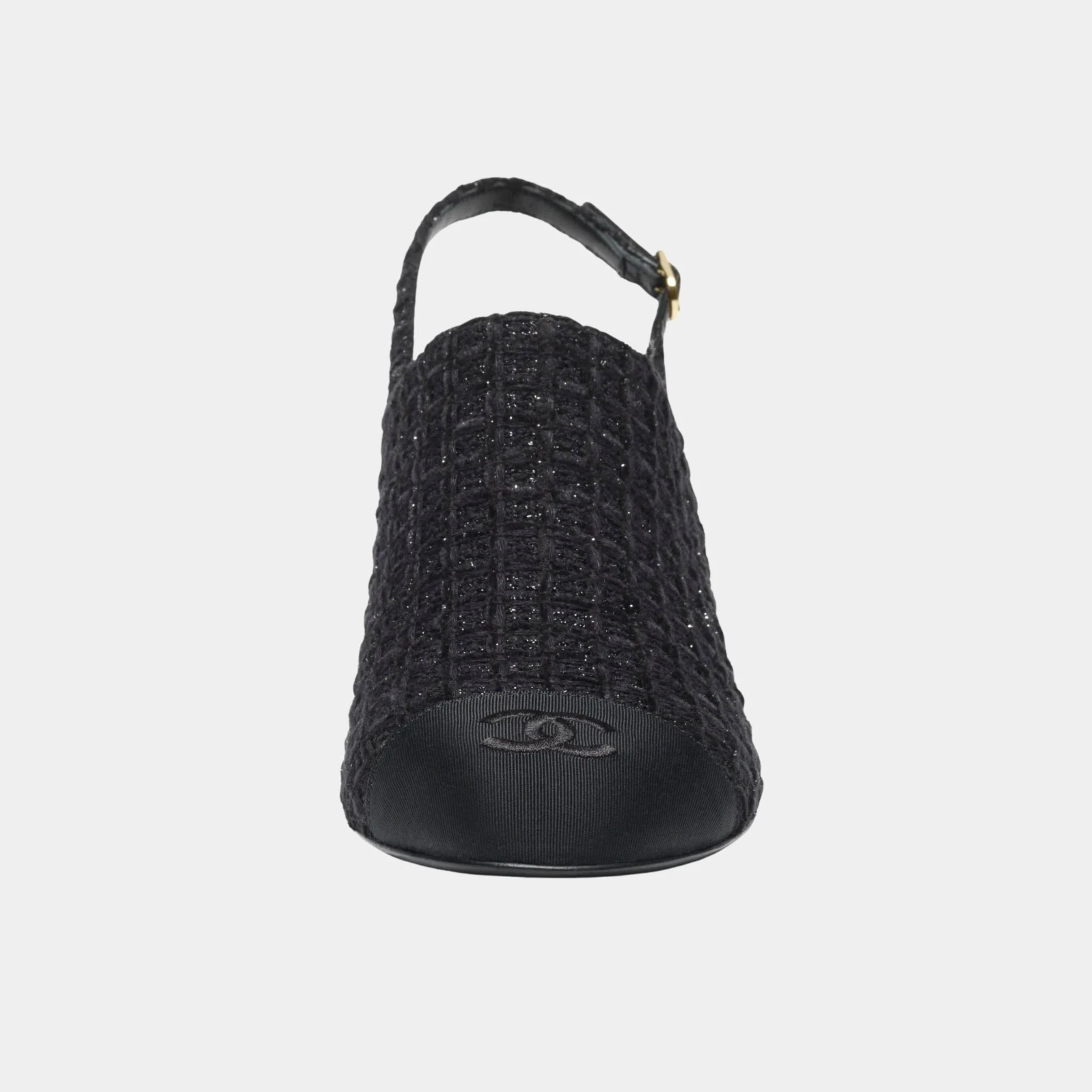 Slingback in Cotton Tweed & Grosgrain