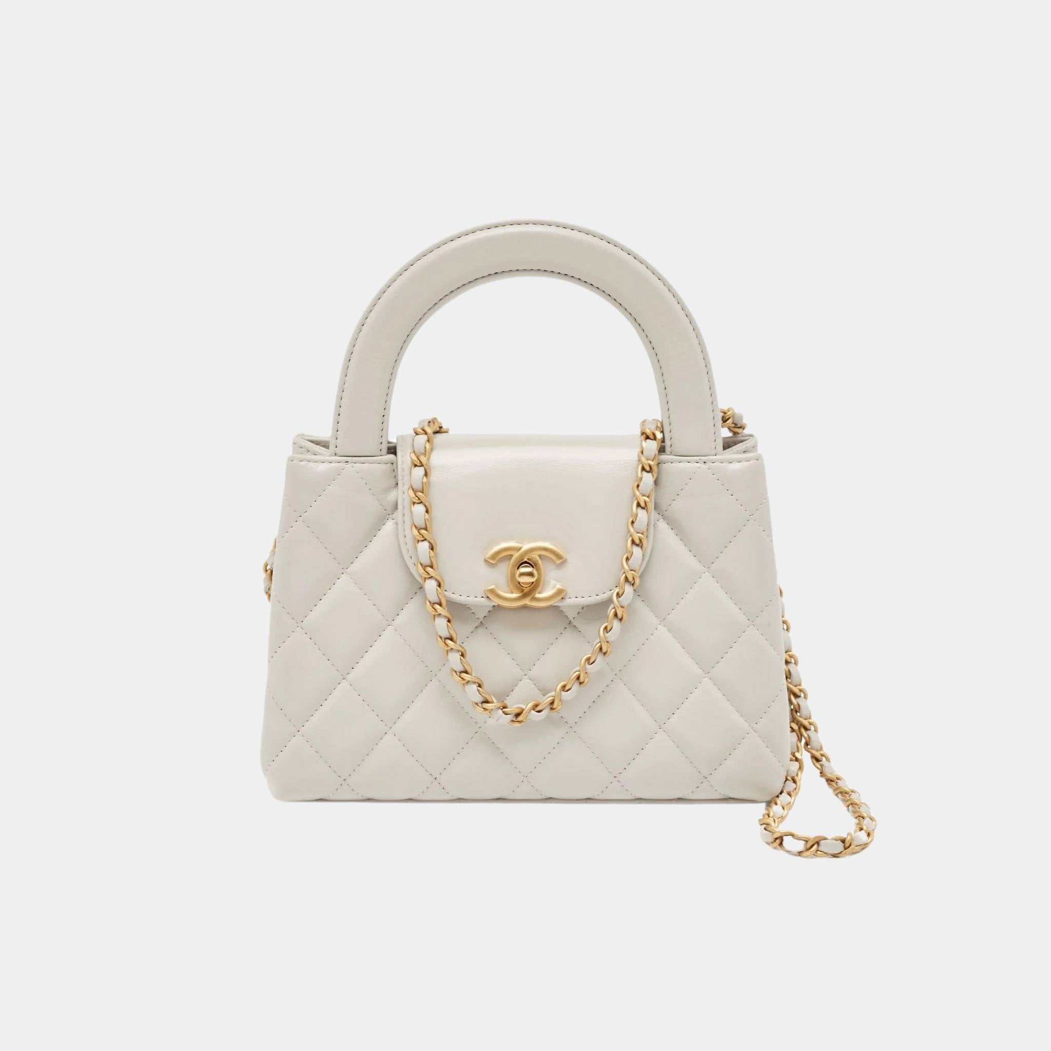 Small Cabas White Calfskin