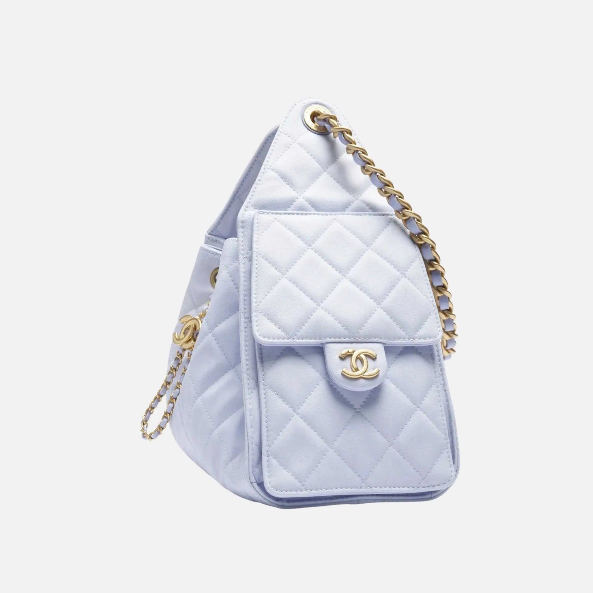 Small Chanel 25 Bag in Canvas and Gold Metal