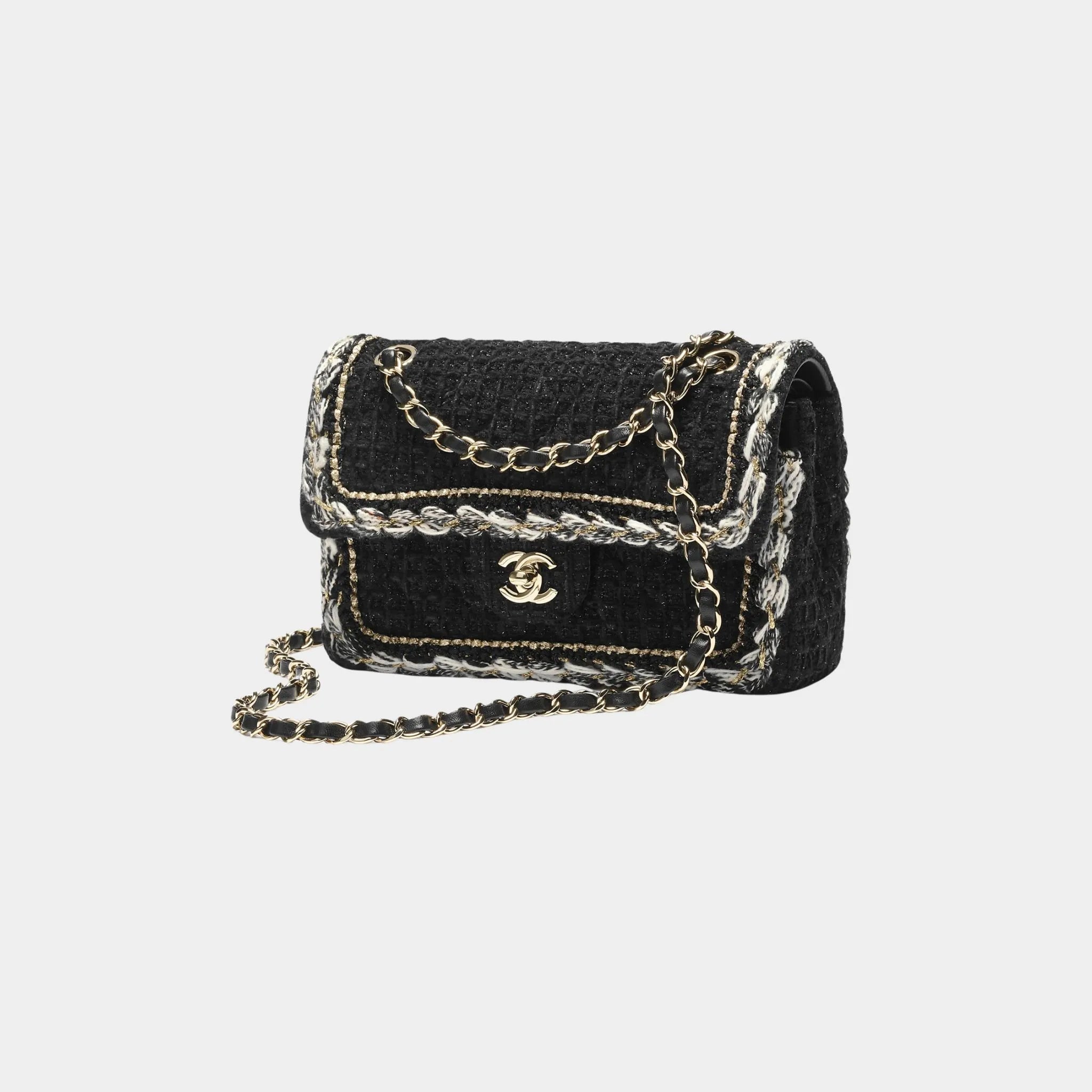 Small Classic Bag Tweed & Gold Metal