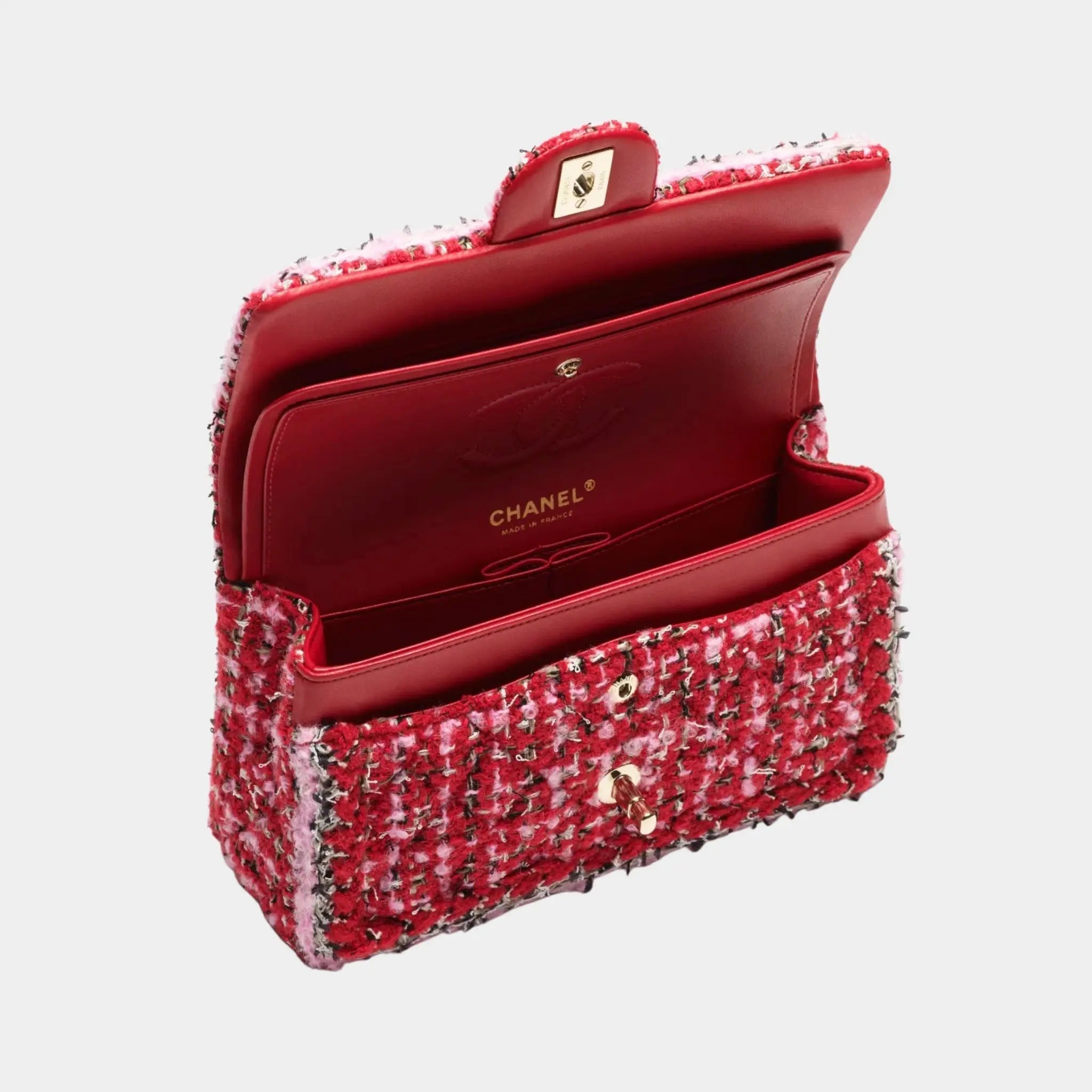 Small Classic Bag Tweed & Gold Metal