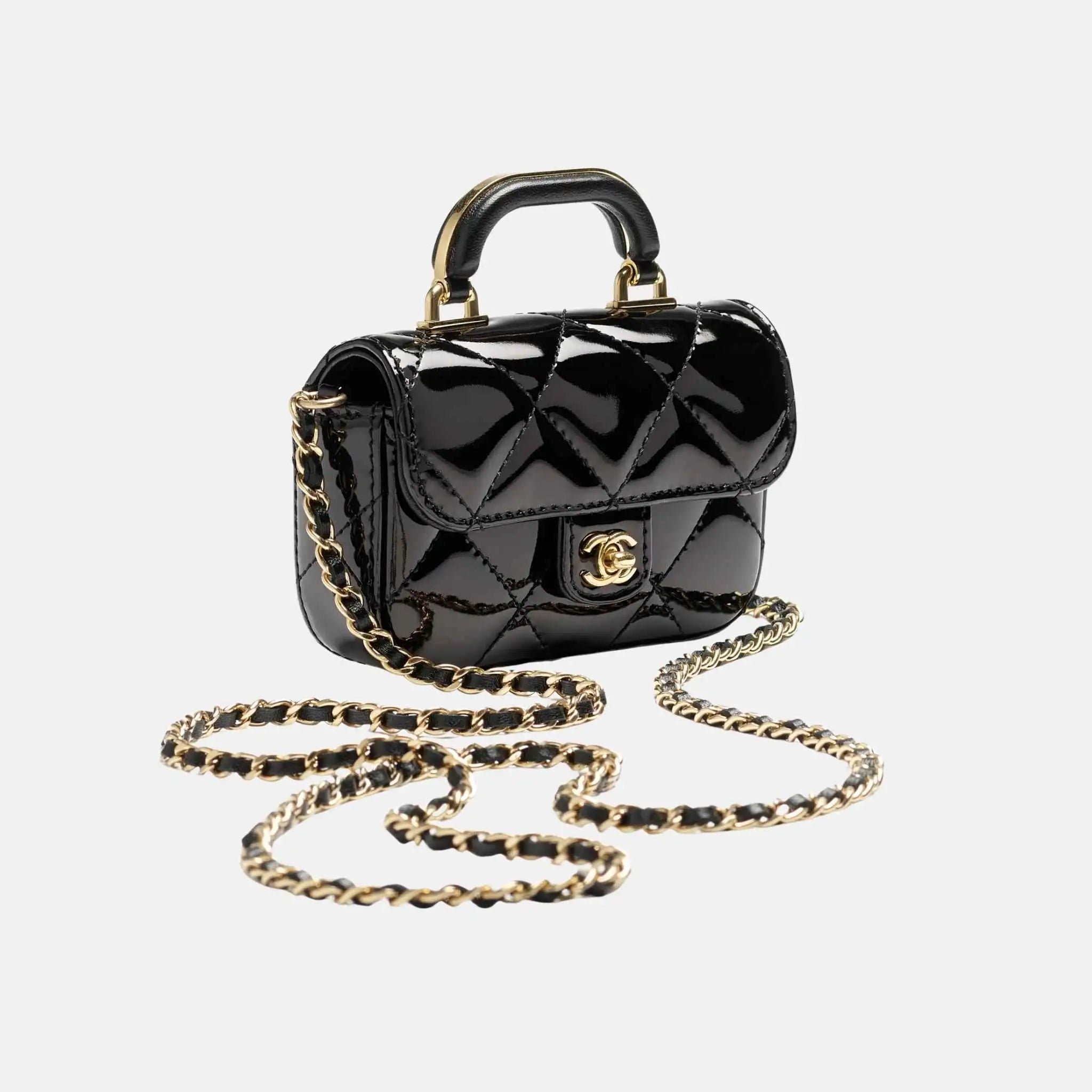 Small Clutch With Chain High Shine Calfskin