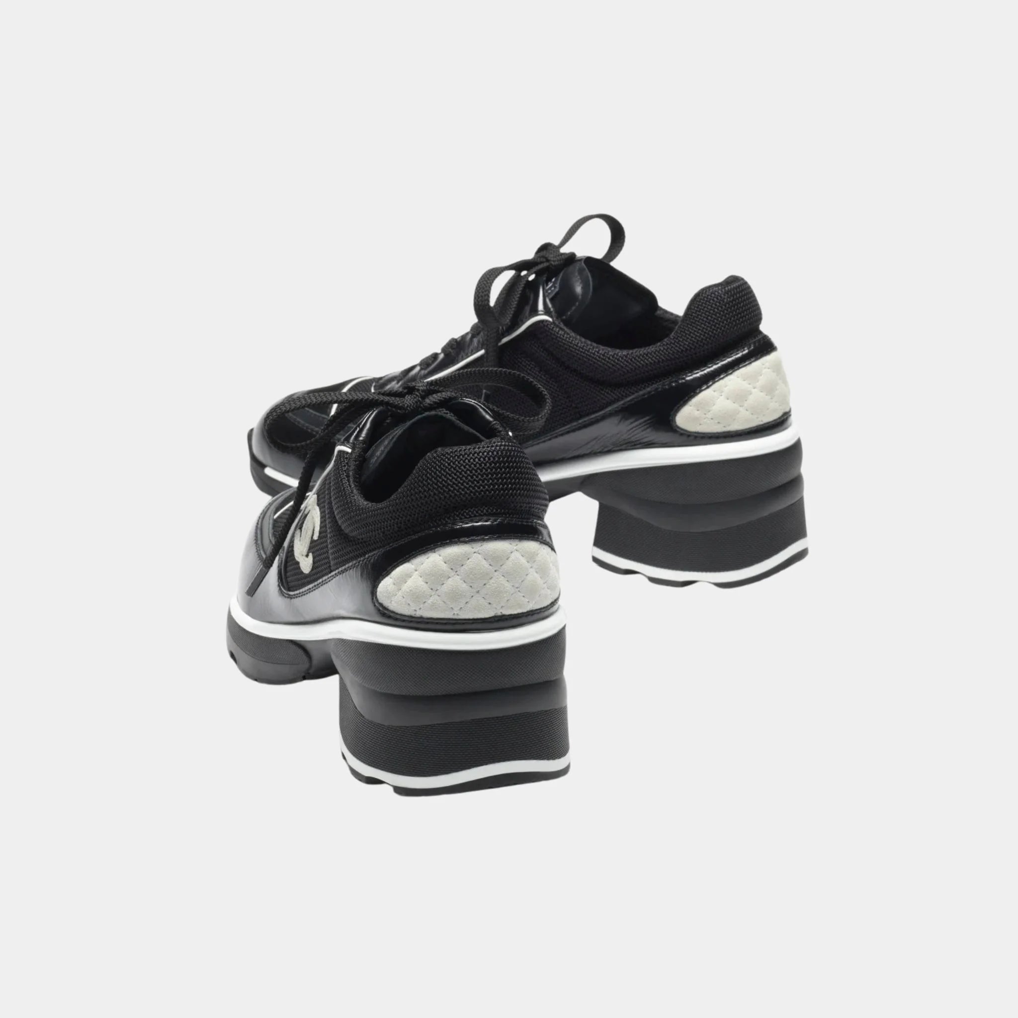 Sneakers in Mixed Fibers Shiny and Suede Calfskin