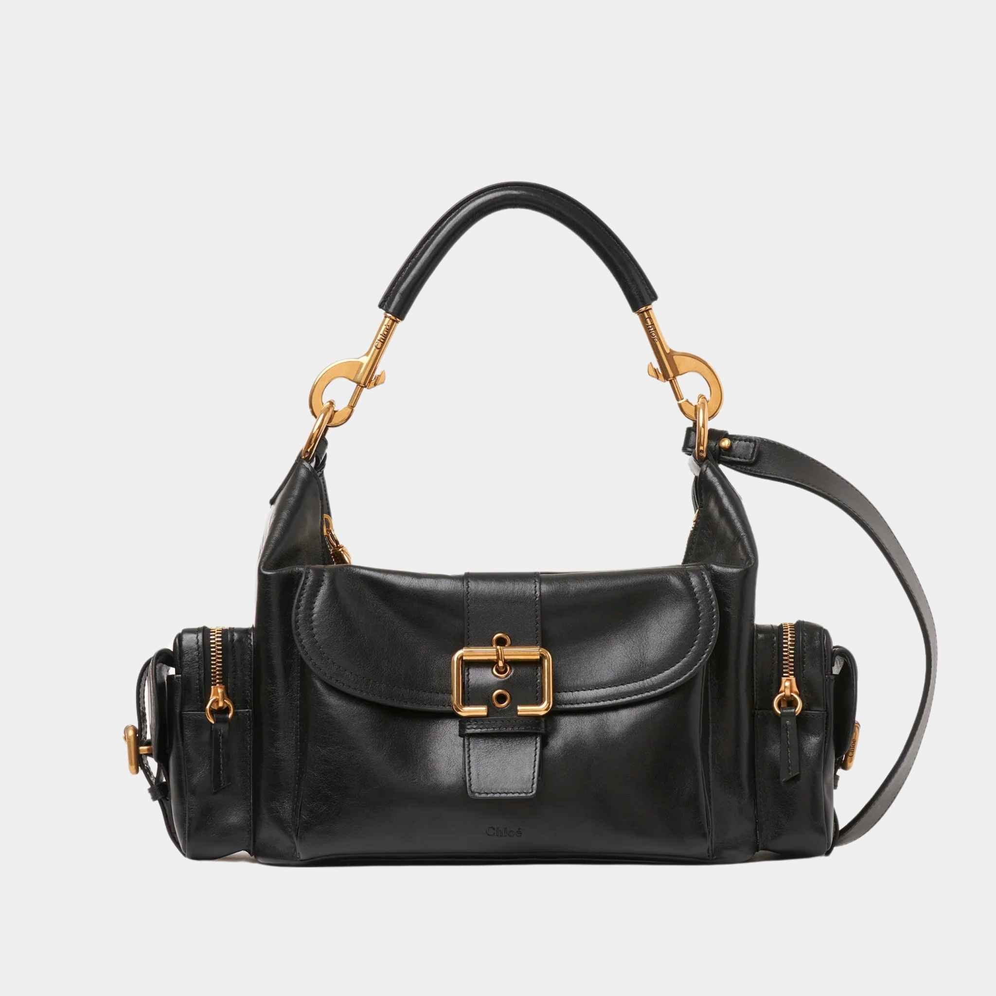 Camera Bag in Shiny Leather
