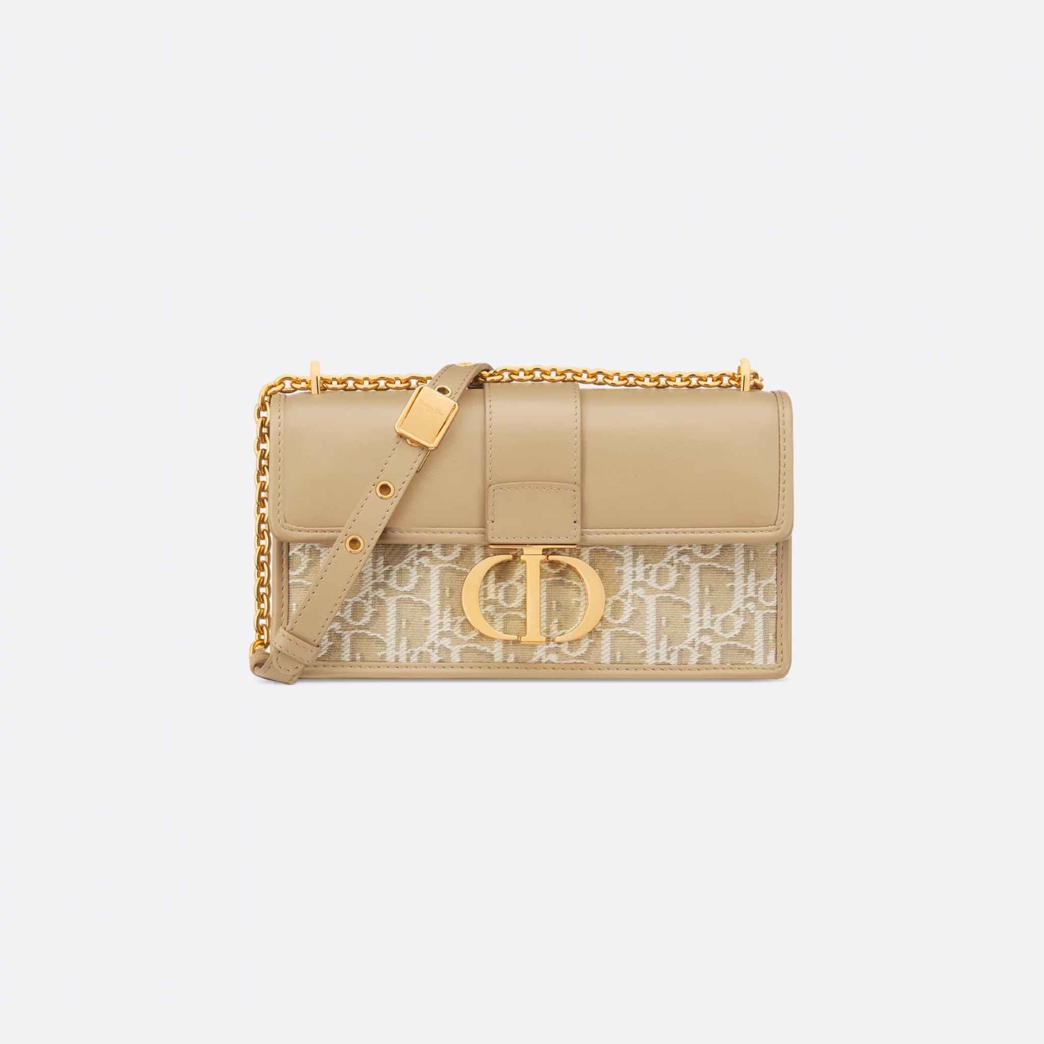 30 Montaigne East West Bag With Chain Jacquard Smooth Calfskin