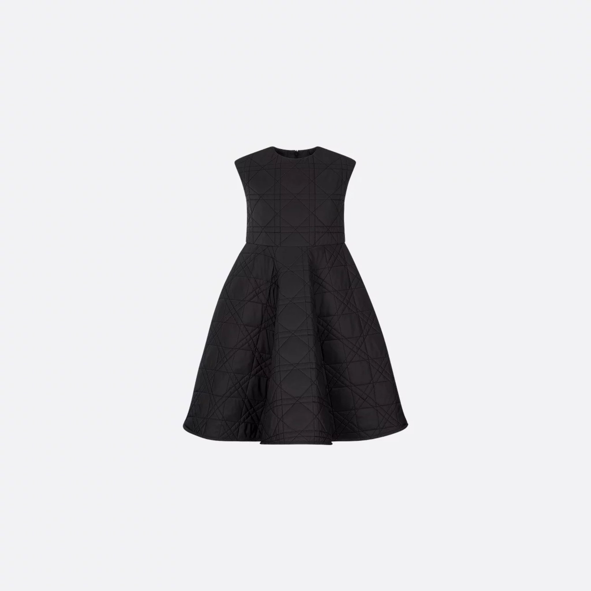 Kids Flared Dress Black Macrocannage Technical Fabric
