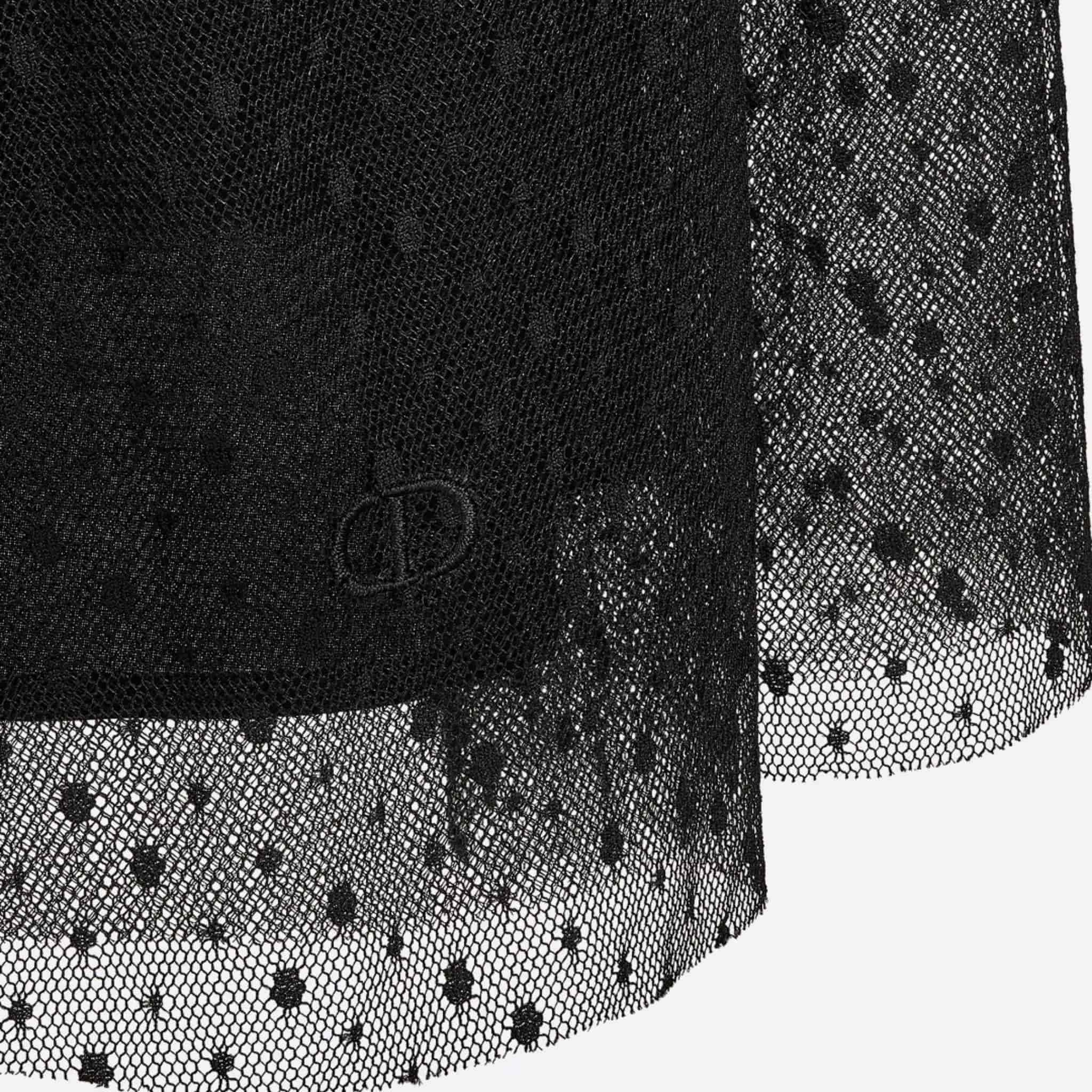Kids Long Skirt Black Plumetis Tulle