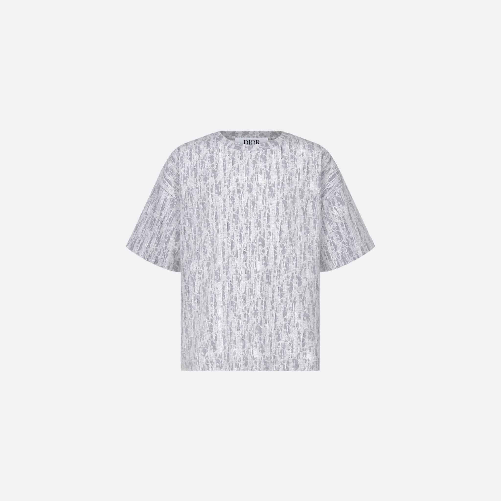 Kids T-Shirt Gray Dior Oblique Cotton Jersey Camouflage Effect
