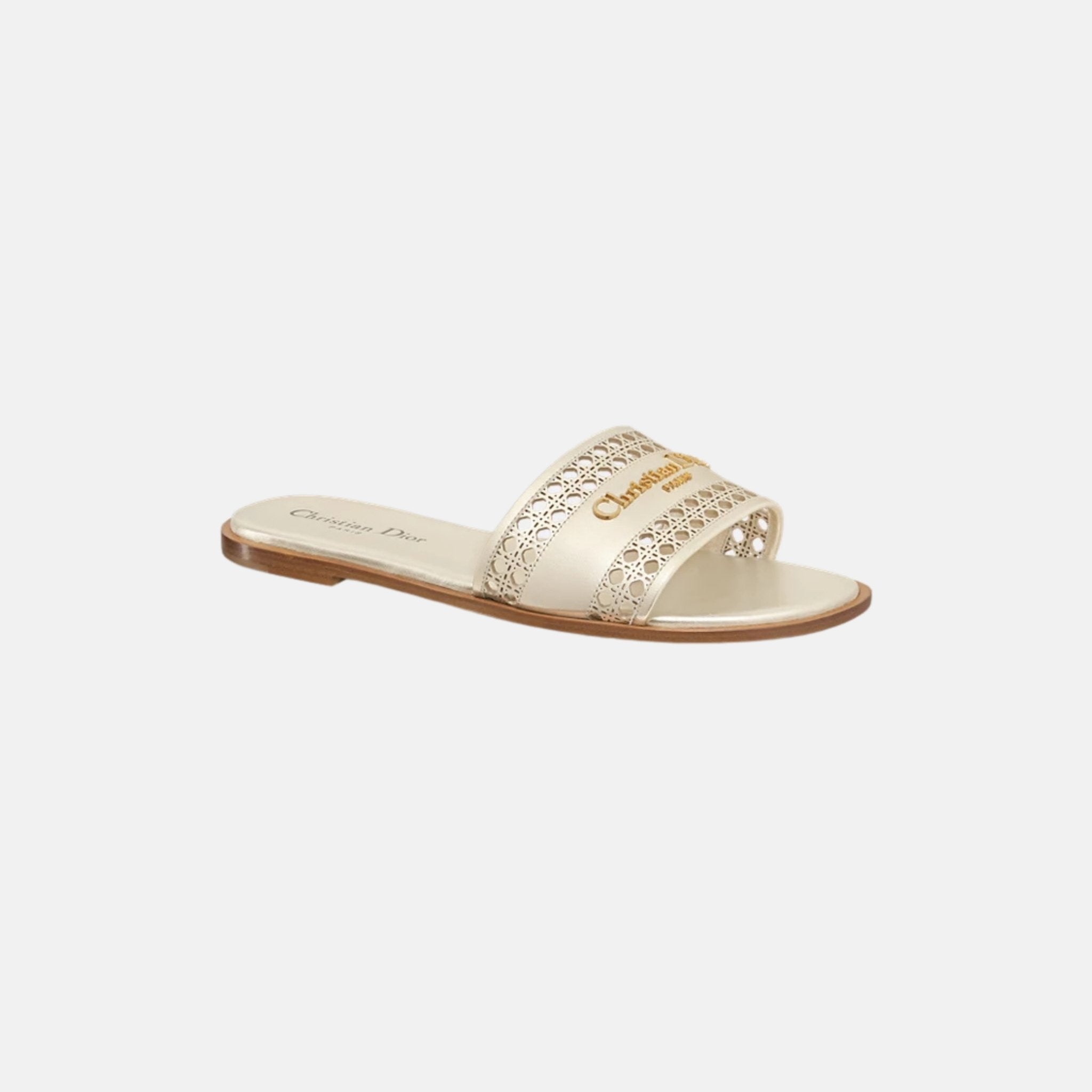 Or D Lane Slide In Openwork Microcannage Laminated Calfskin