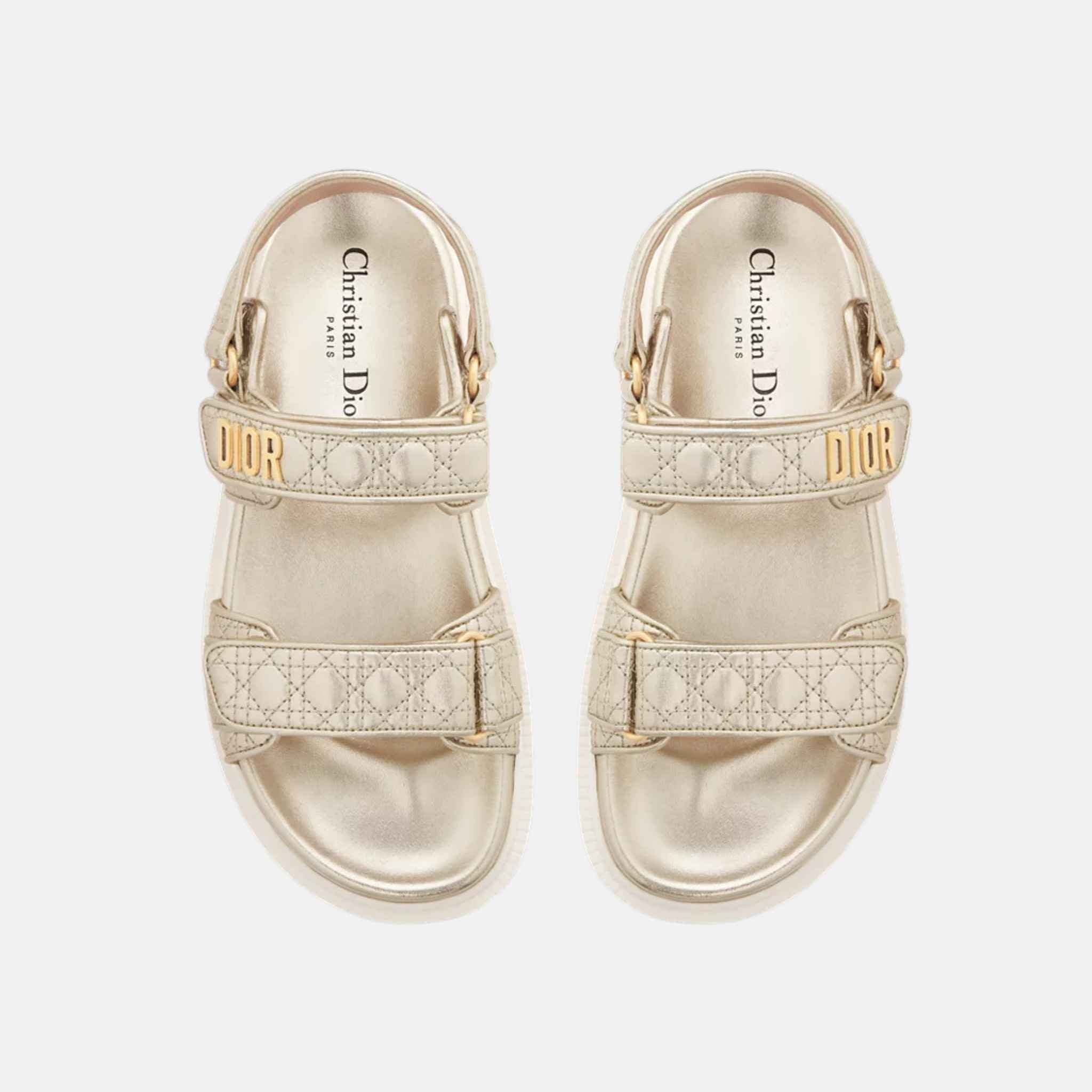 Or Dioract Sandal In Quilted Laminated Sheepskin