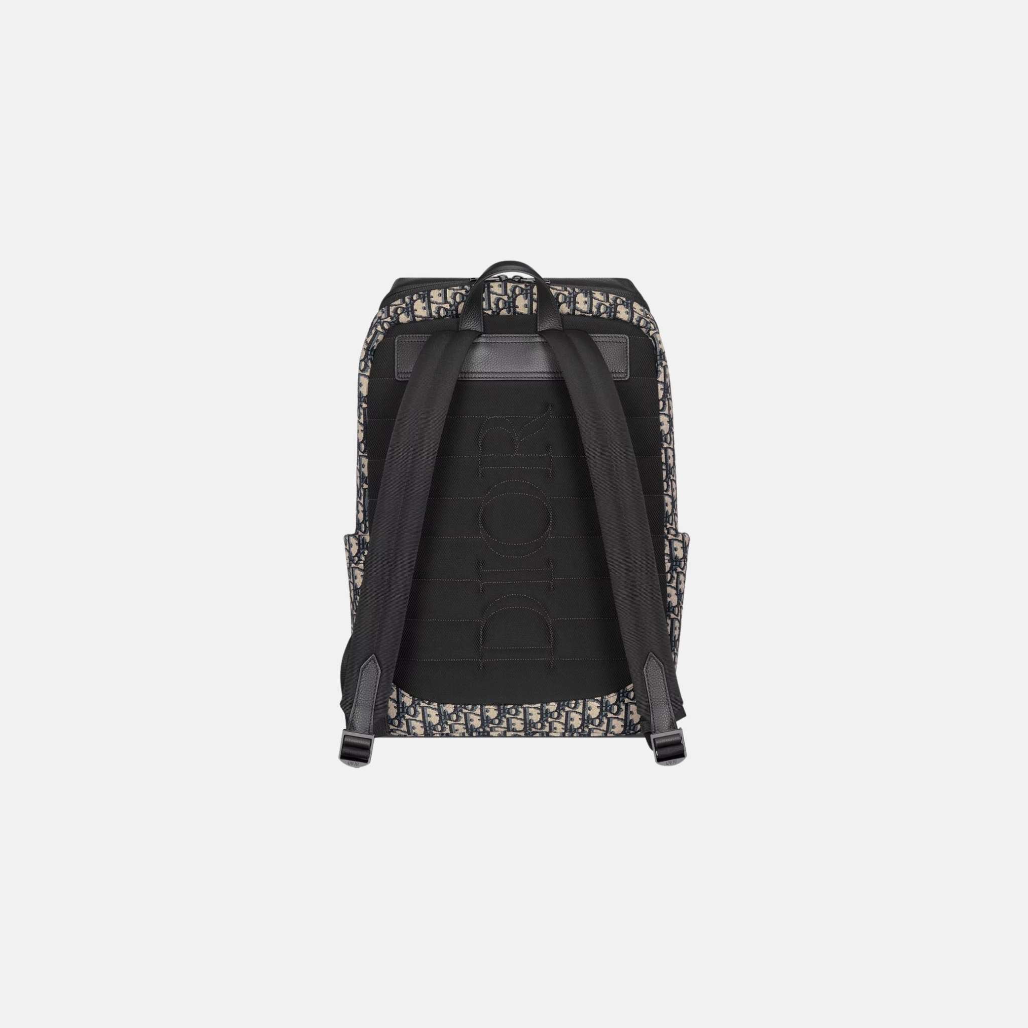 Rider Soft Zipped Backpack in Jacquard & Grained Calfskin